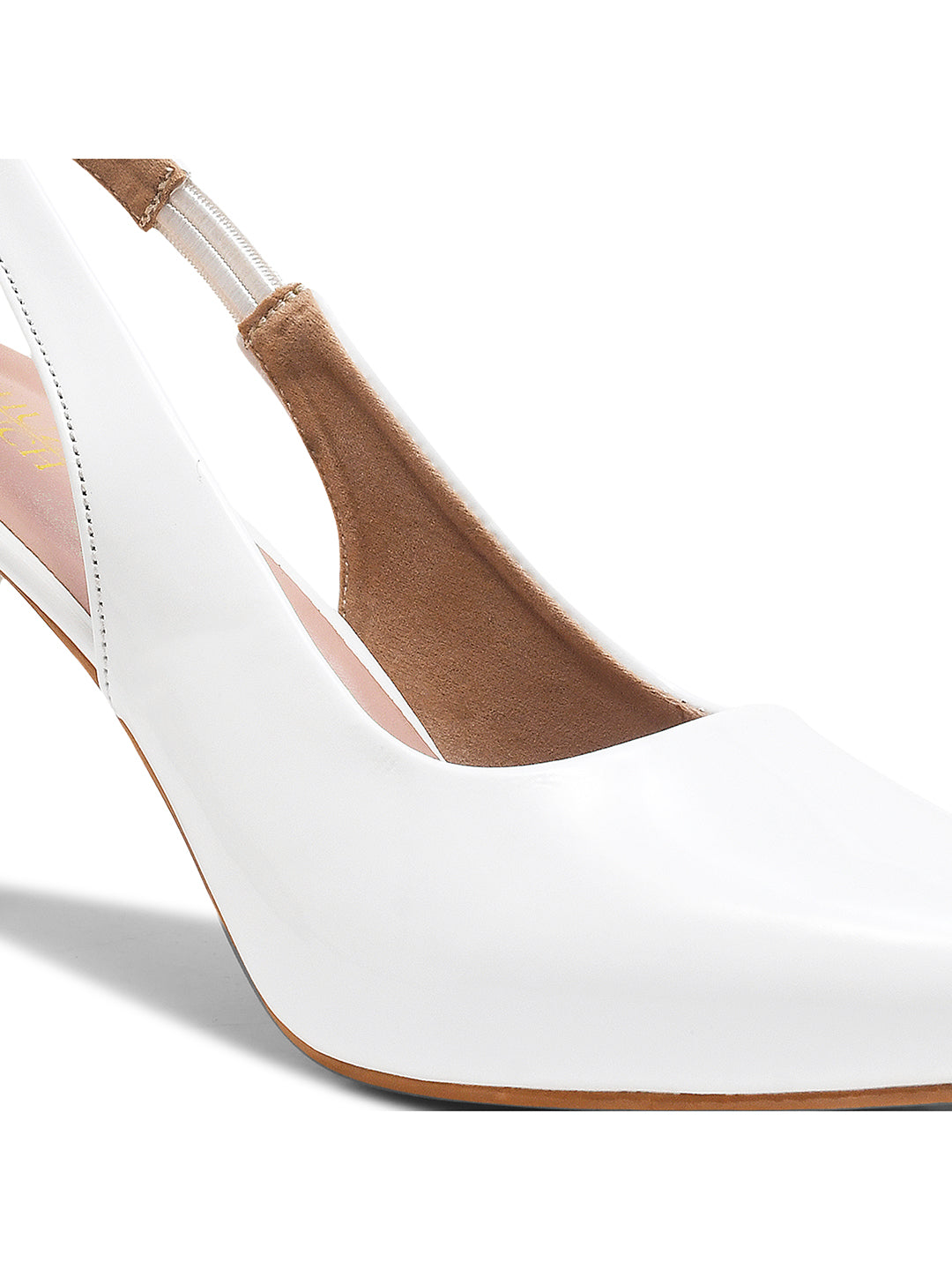 White Slingback Stiletto Heels