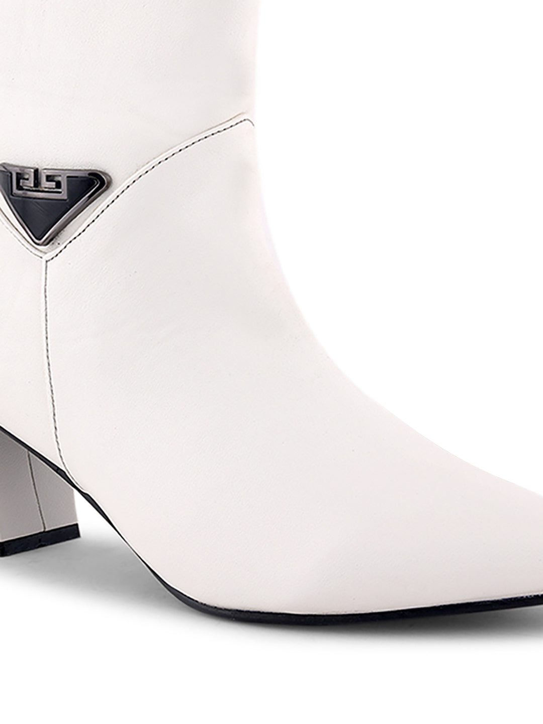Chic Pointed Toe Block Heel Ankle Casual Boots