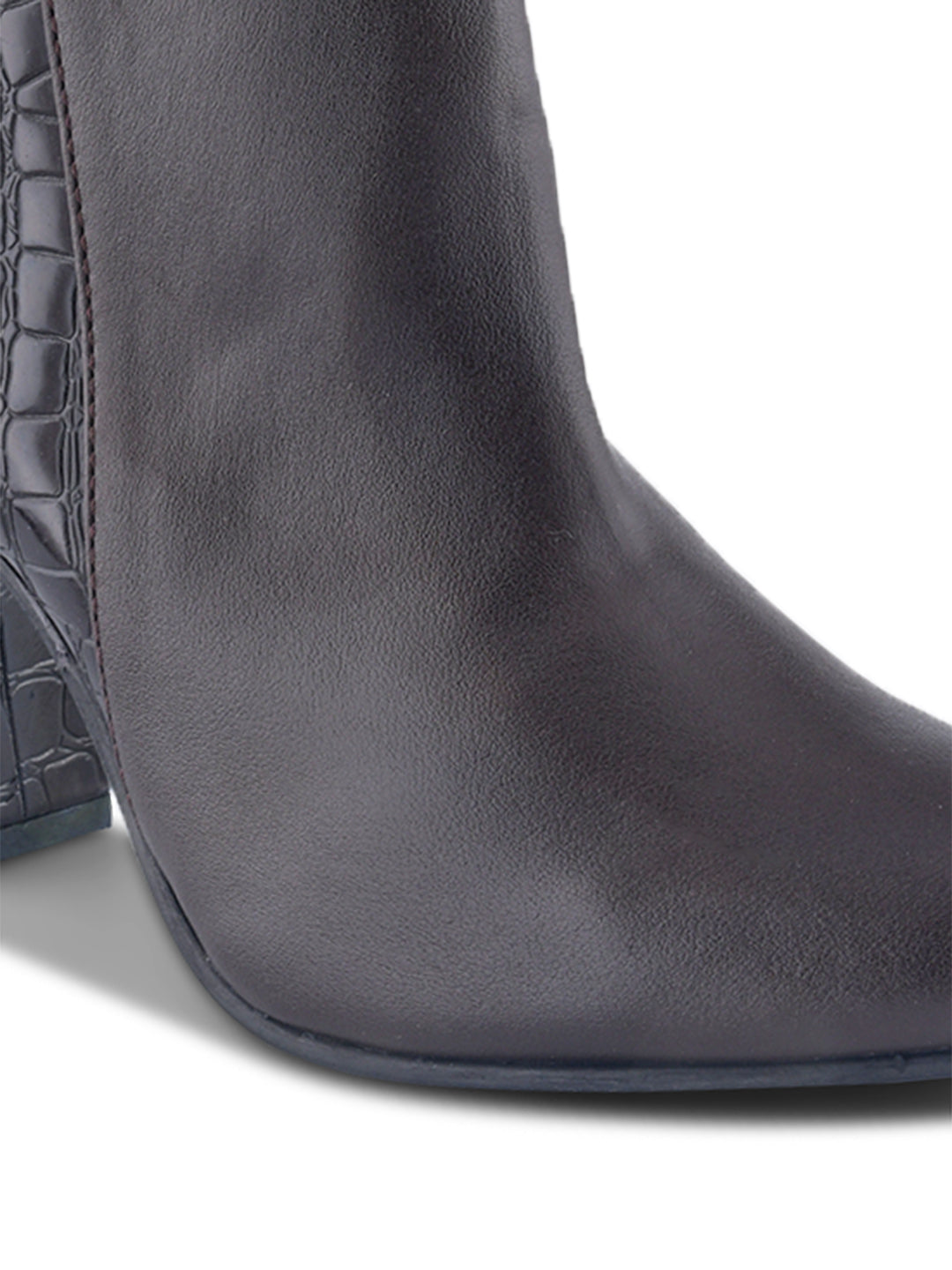 Women Croc-Textured Casual Boots