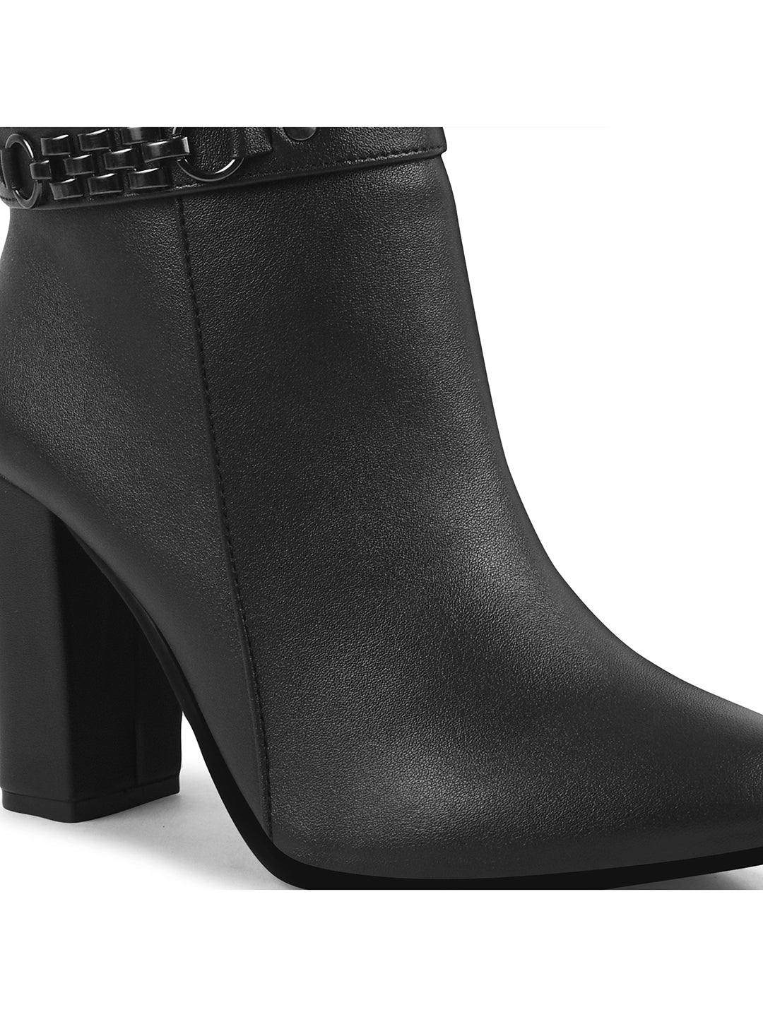 Block Heel Mid Ankle Length Boots