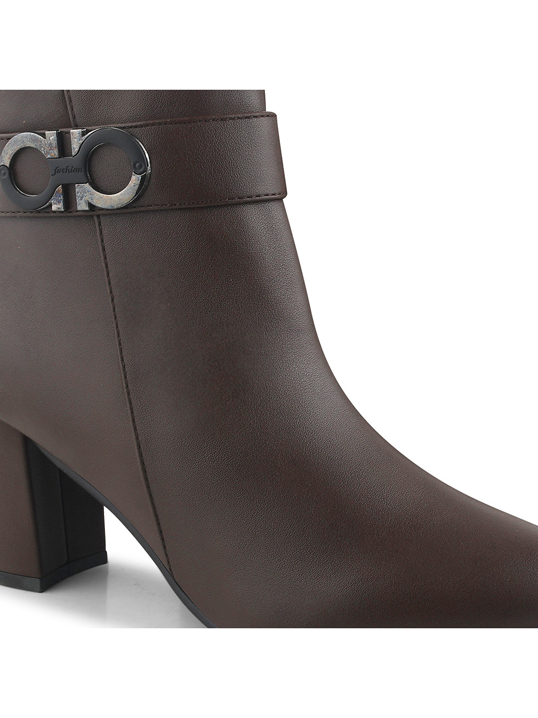 Block Heeled Buckle Boots