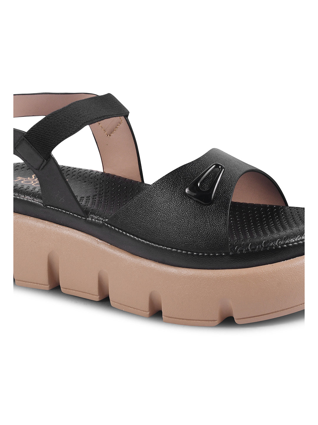 Black Chunky Comfort Sandals
