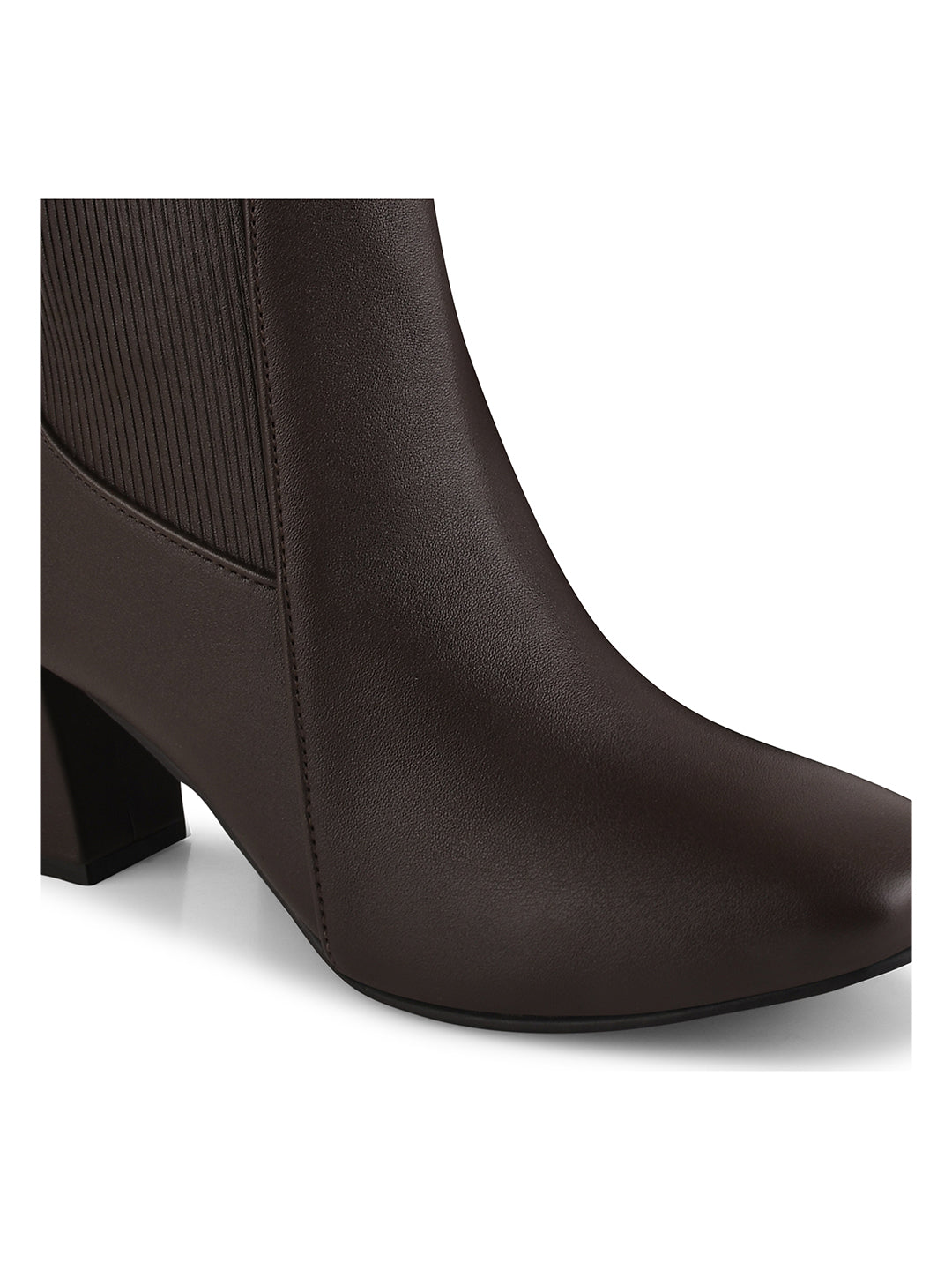 Women Square Toe Mid Top Block Heel Regular Boots