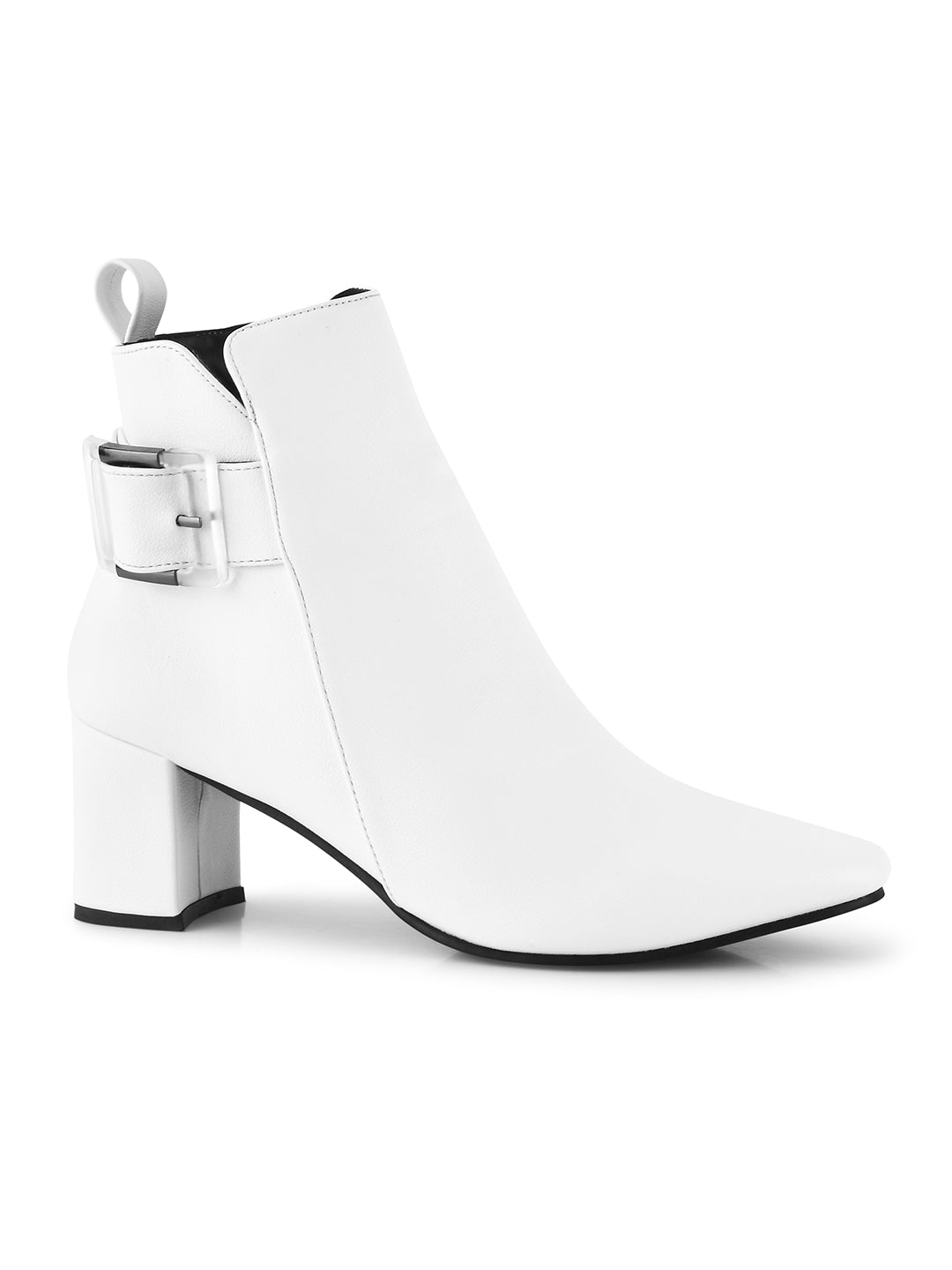 Black Ankle Length Block Heel Boots