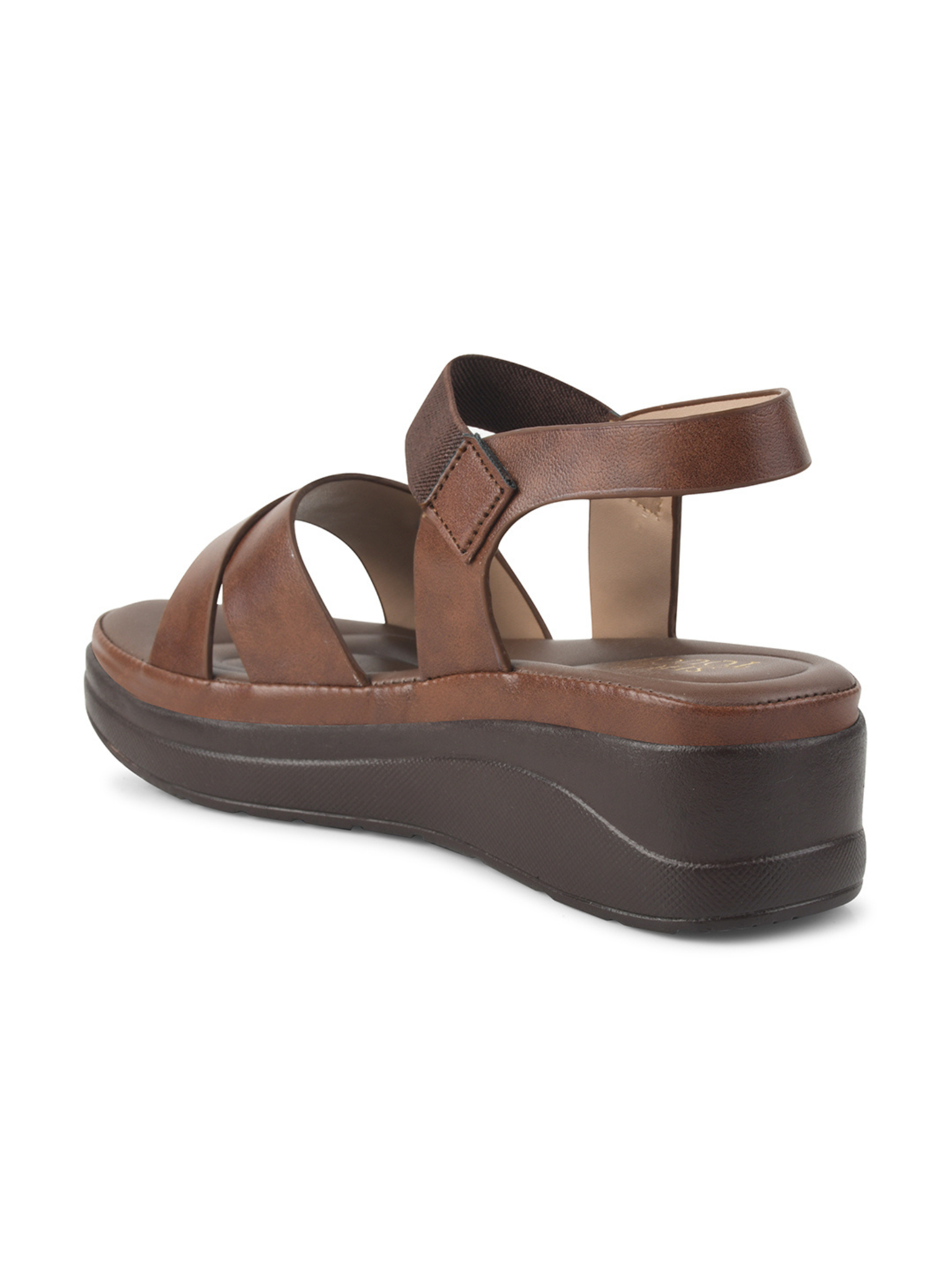 Women High-Top Brown Wedge Sandals