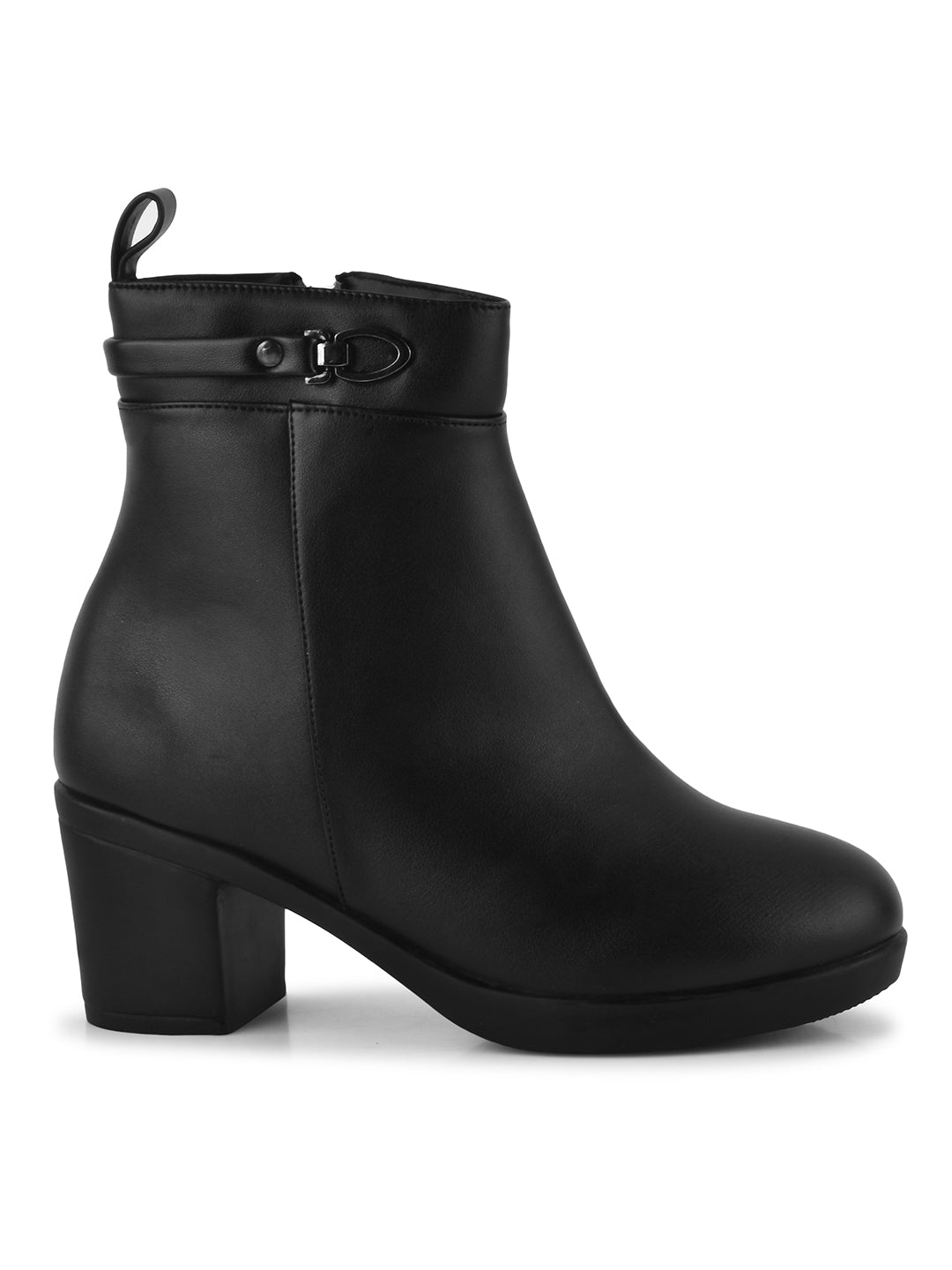 Black Block Heel Ankle Boots