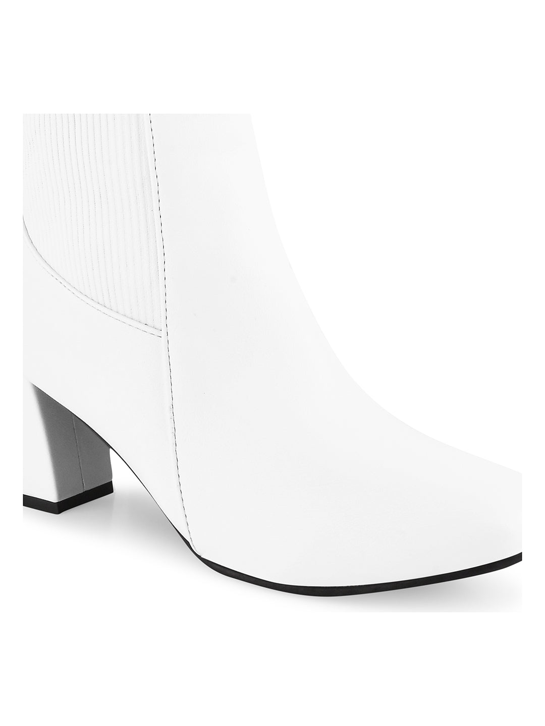 Women Square Toe Mid Top Block Heel Regular Boots