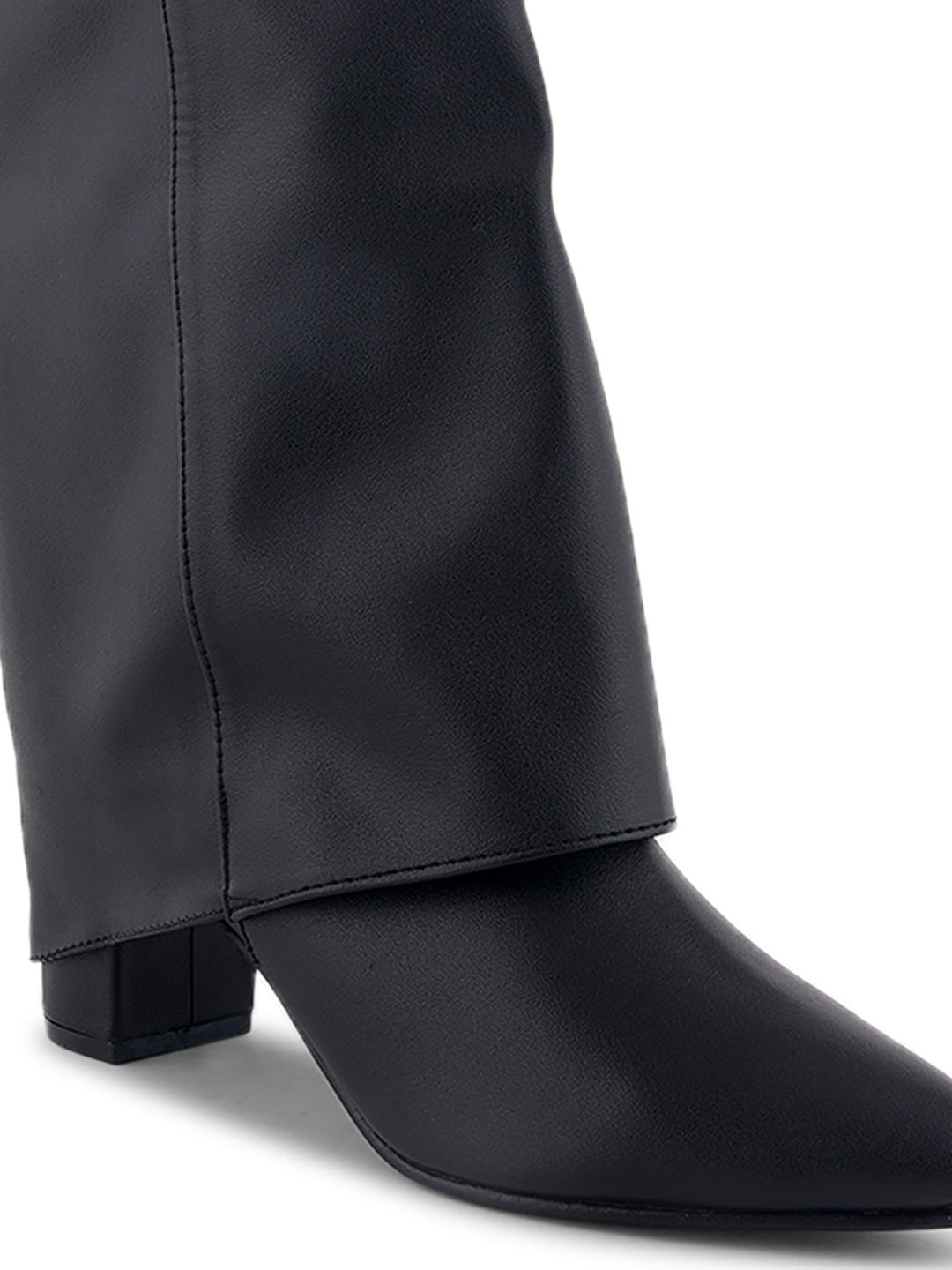 Mid-Calf Slouchy Block Heel Casual Boots