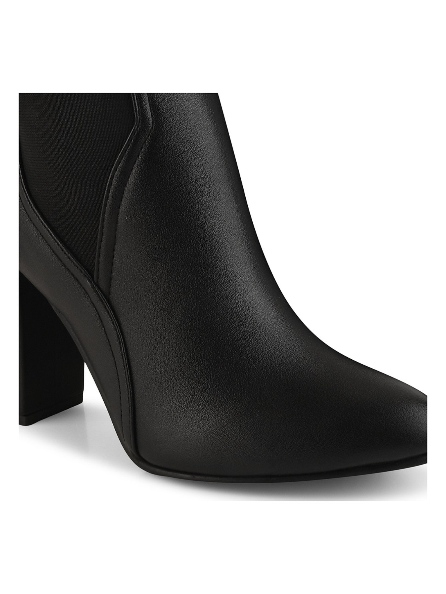 Women Mid Top Block Heel Party Pointed Toe Chelsea Boots