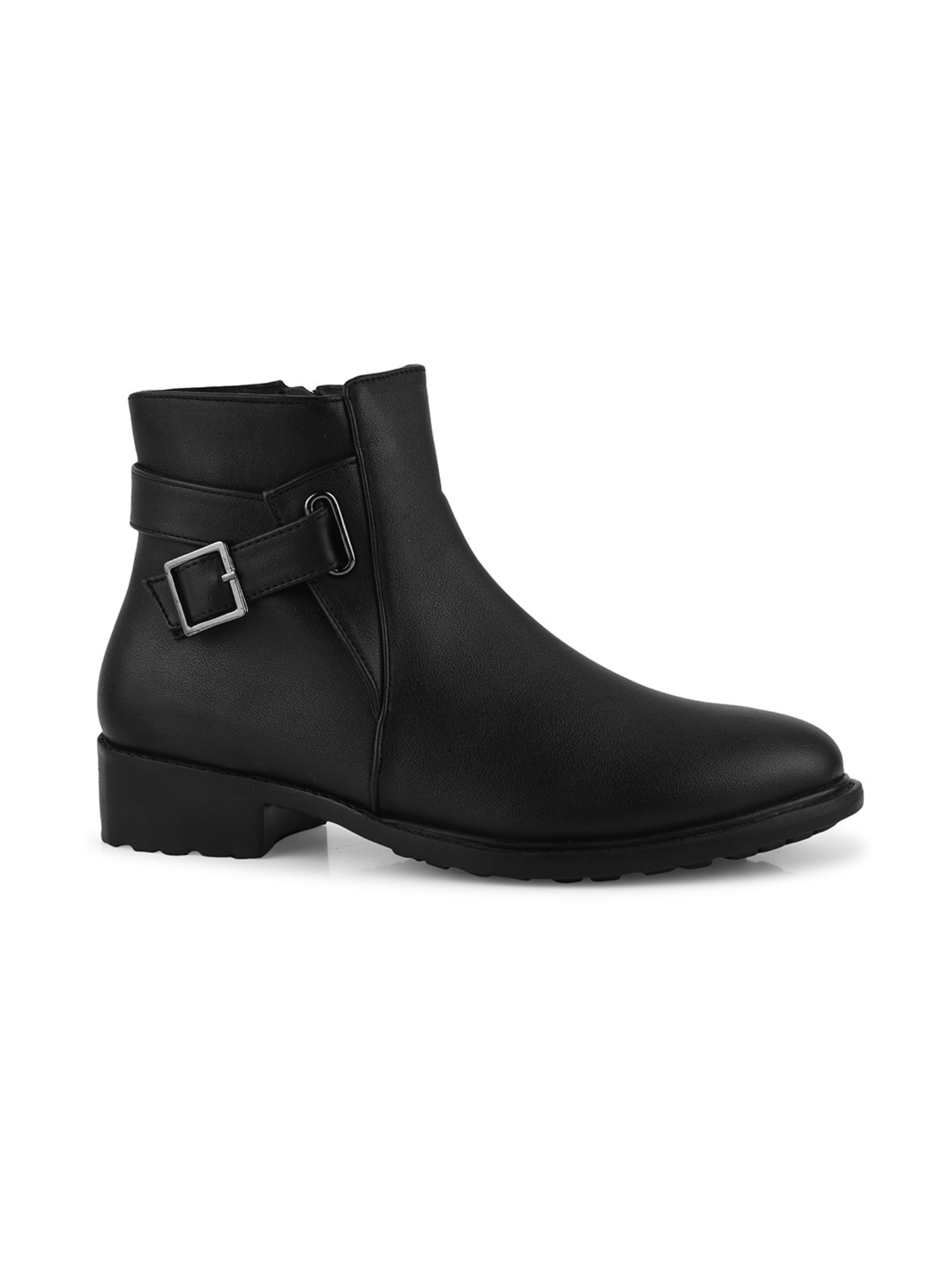 Women Buckled Block-Heeled Regular Boots