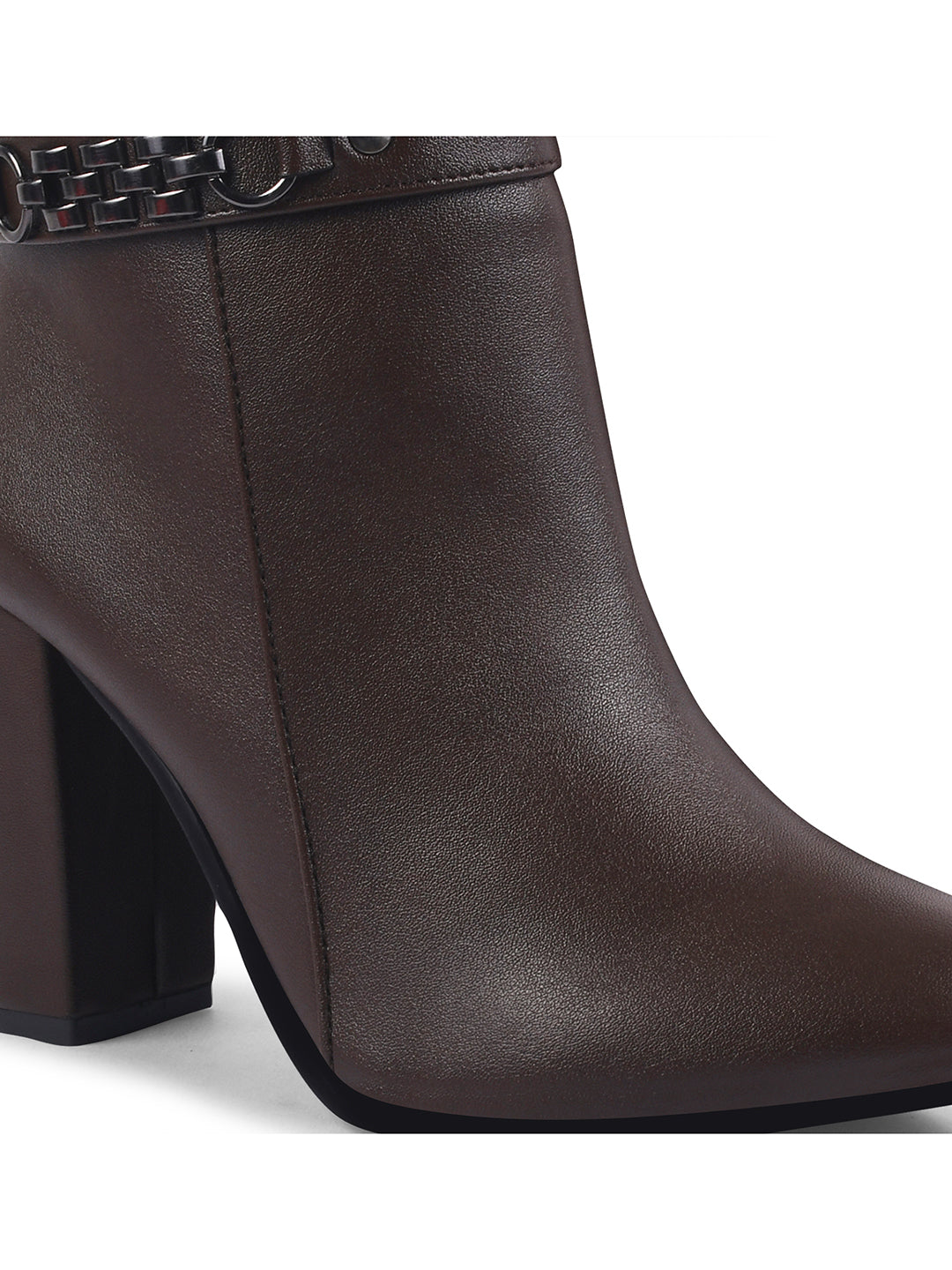 Block Heel Mid Ankle Length Boots