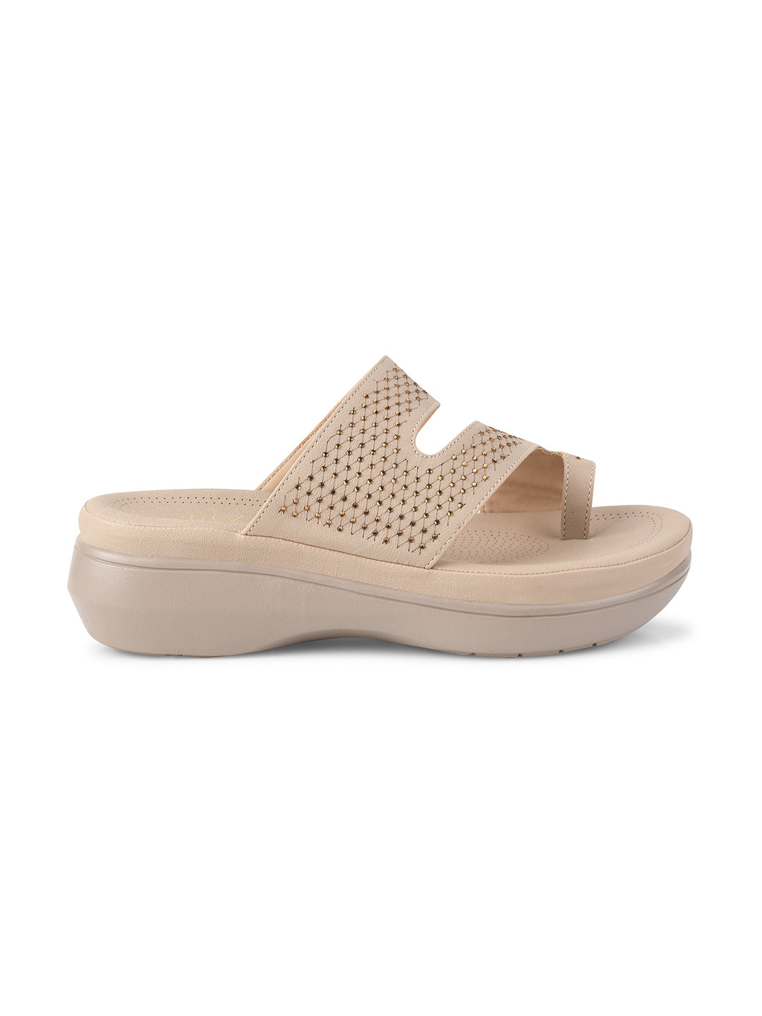 Embellished Open Toe Comfort Heel