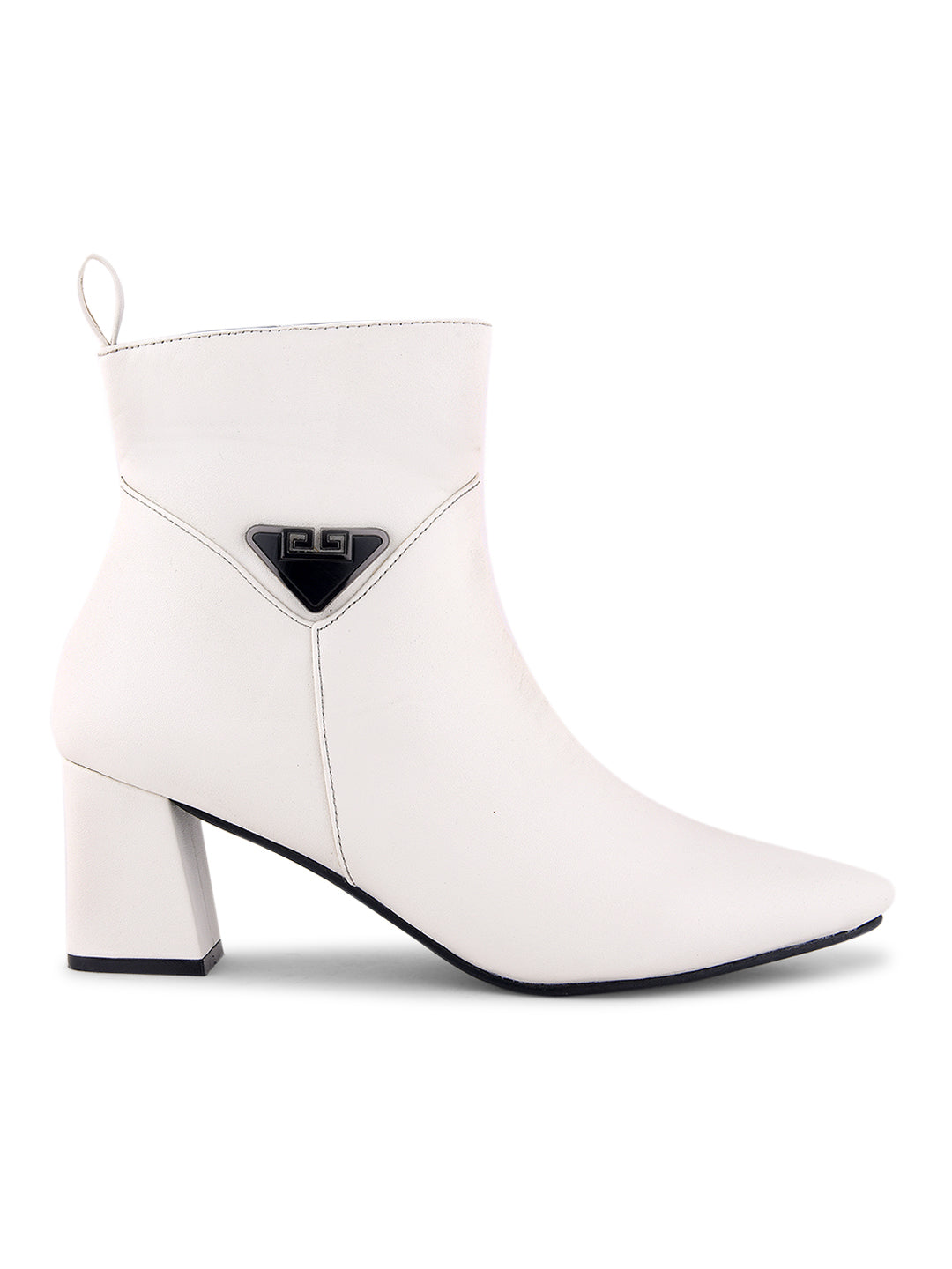 Chic Pointed Toe Block Heel Ankle Casual Boots