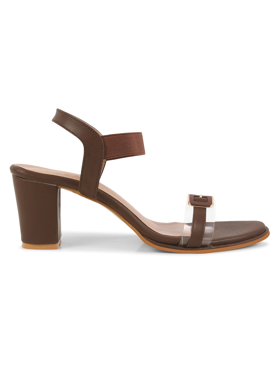 Brown Block Sandal Heels