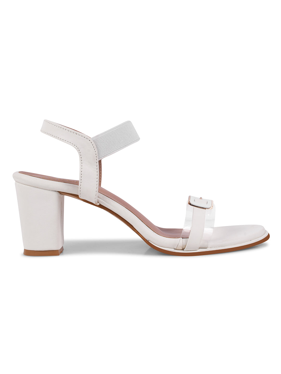 White Block Sandal Heels