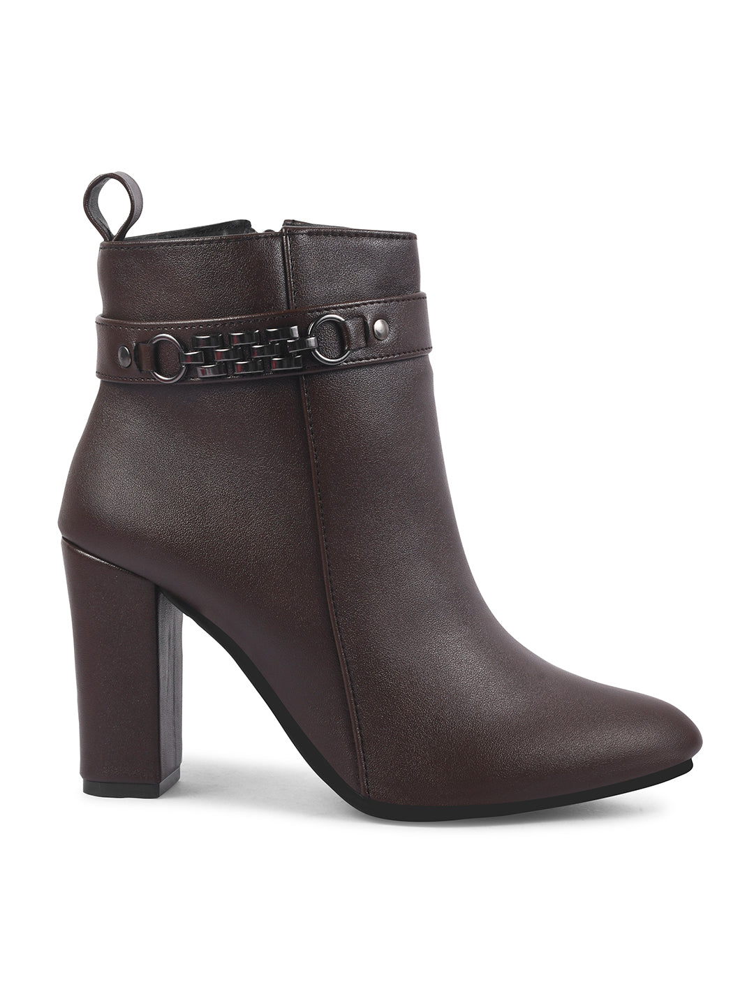 Block Heel Mid Ankle Length Boots