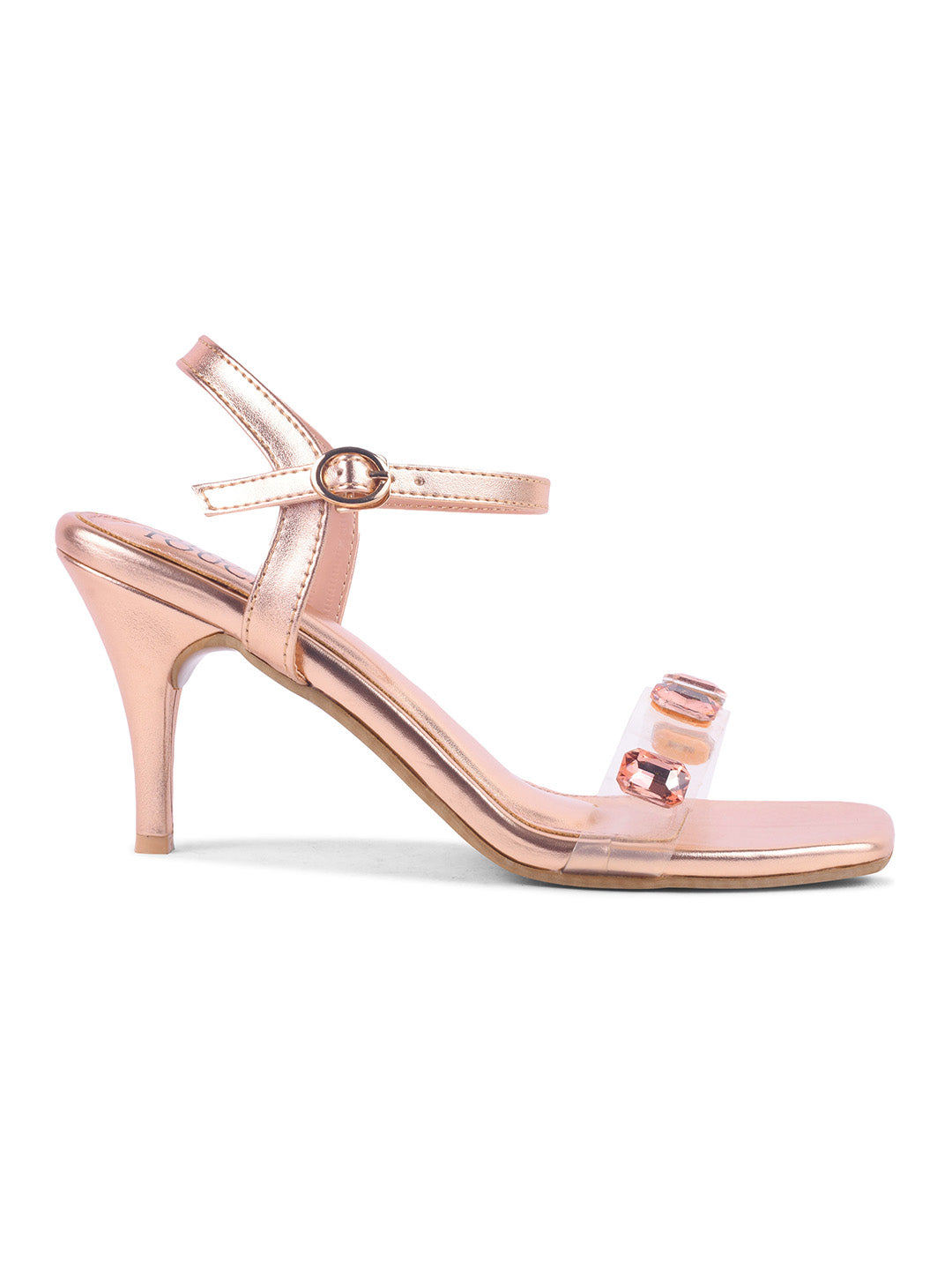 Diamond Sultan Embellished Transparent Sandals Heels