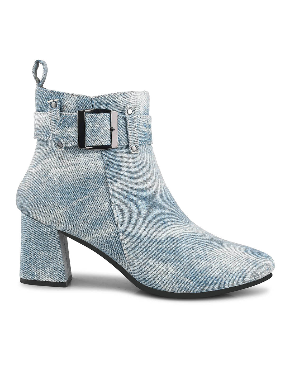 Denim Block Heel Casual Boots