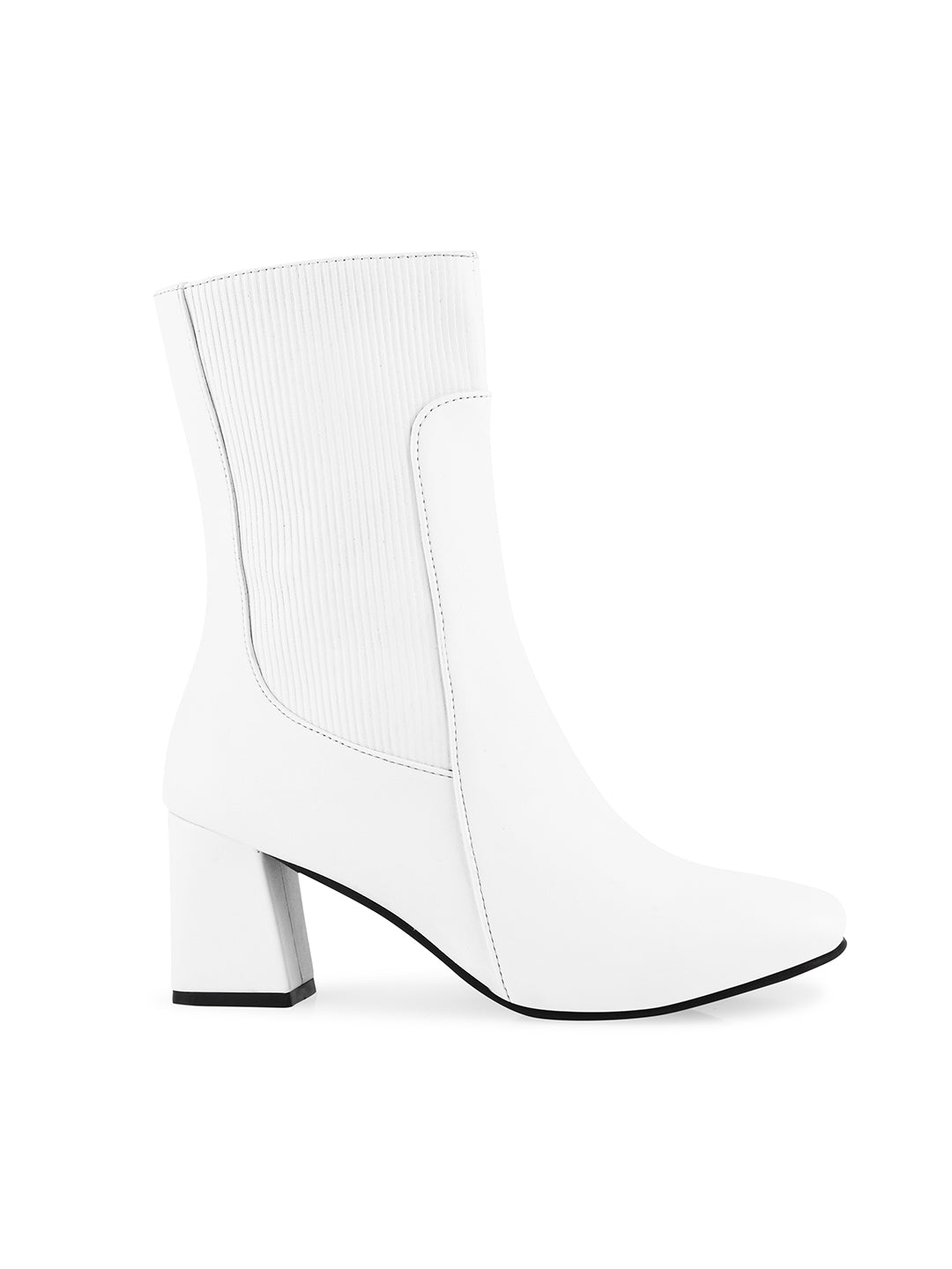 Women Square Toe Mid Top Block Heel Regular Boots
