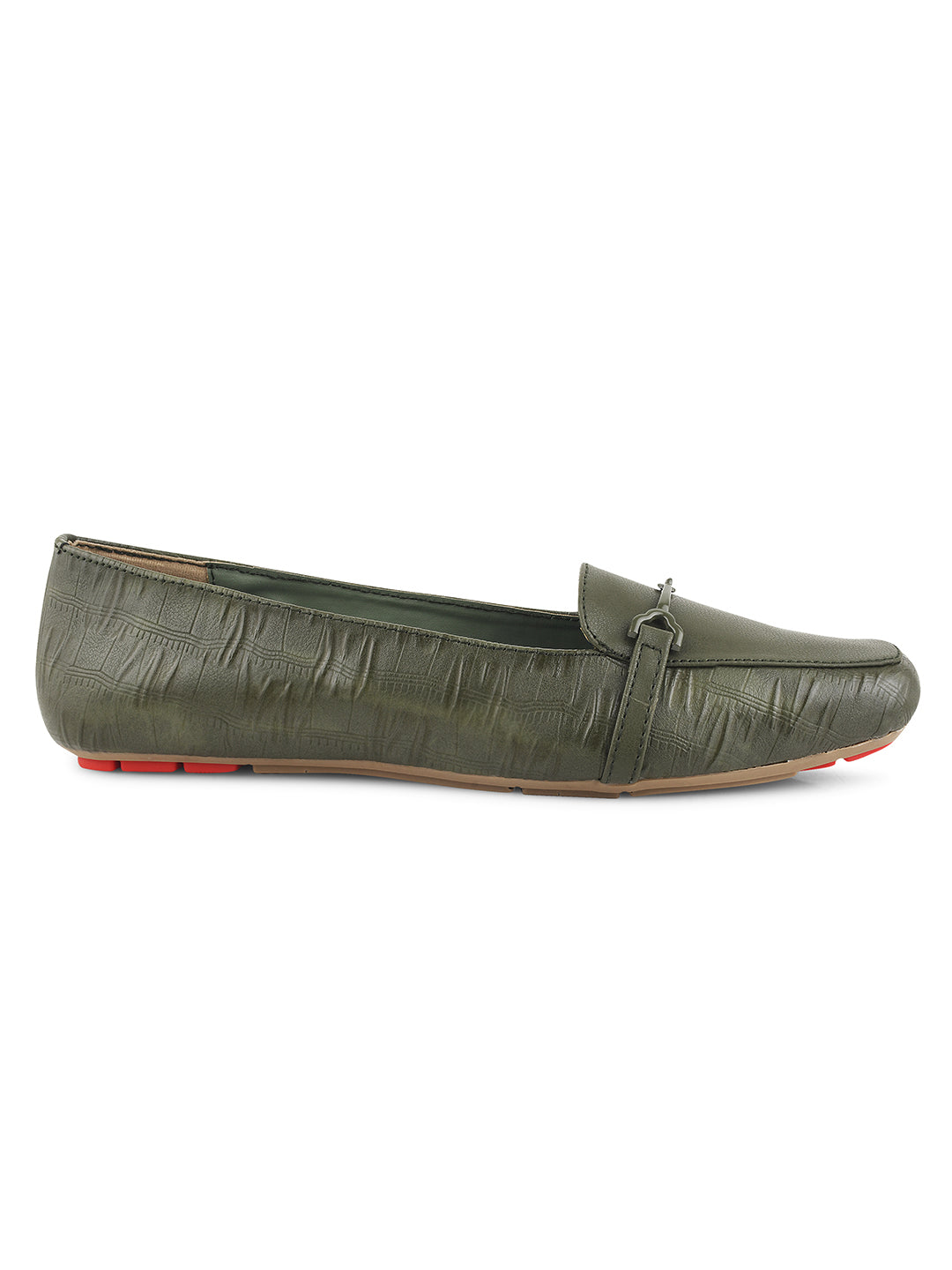 Women Textured Horsebit Loafers