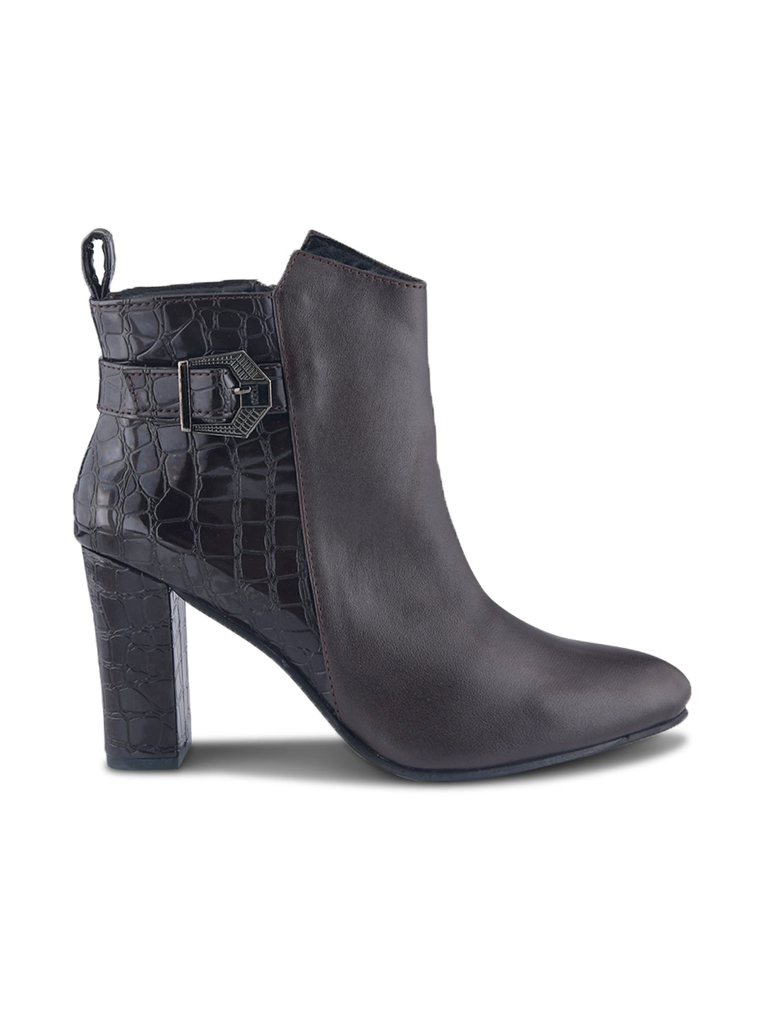 Women Croc-Textured Casual Boots