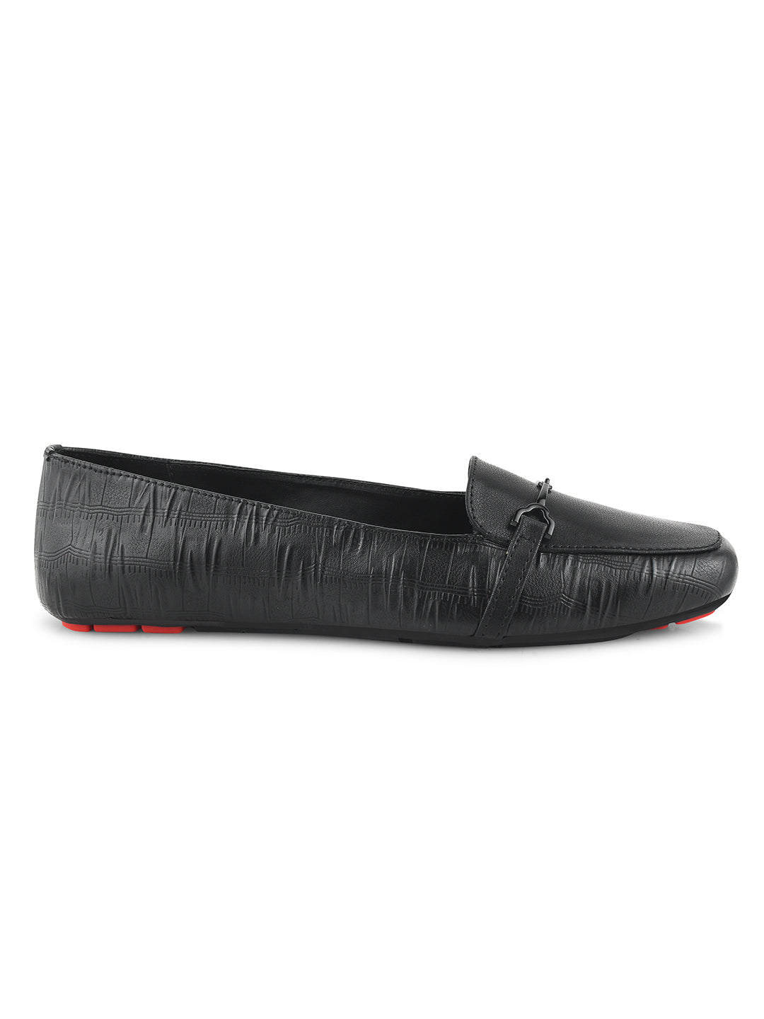 Women Textured Horsebit Loafers