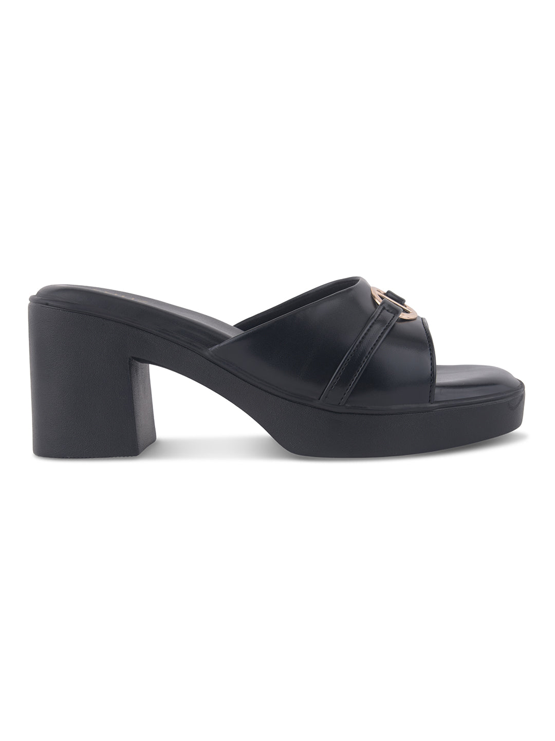Black Block Heel Sandals