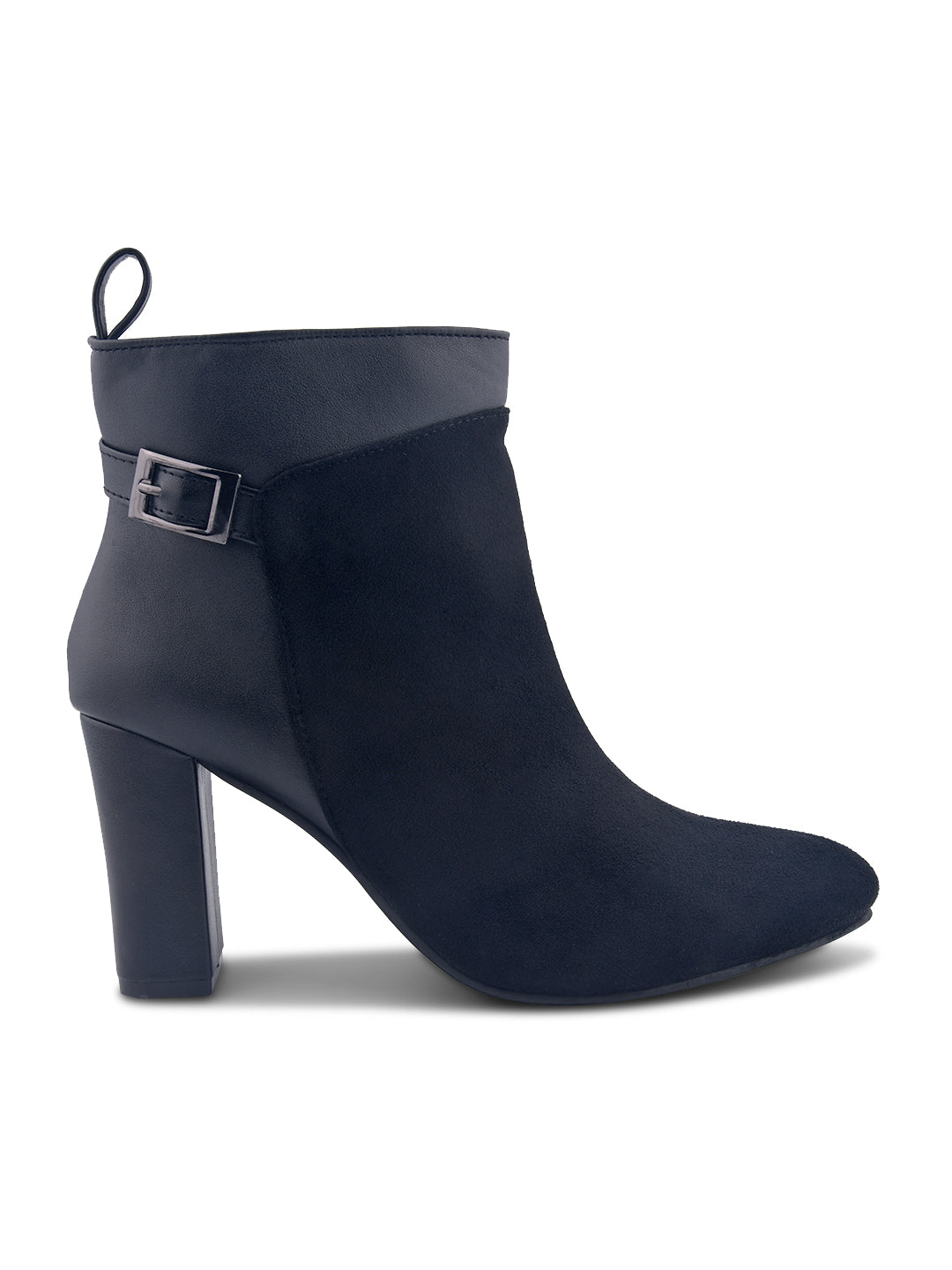 Suede Block Heel Ankle Boots