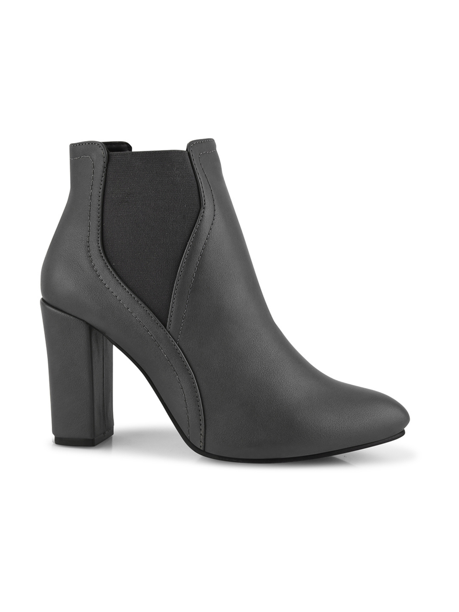 Women Mid Top Block Heel Party Pointed Toe Chelsea Boots