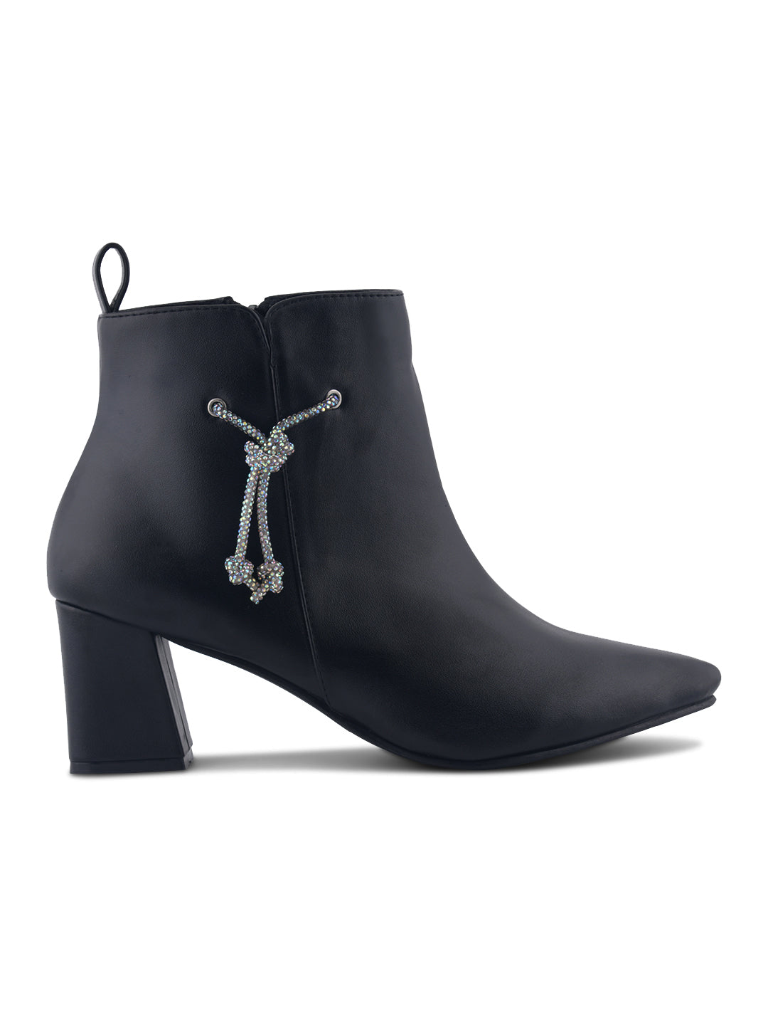 Embellished Block Heel Ankle Boot
