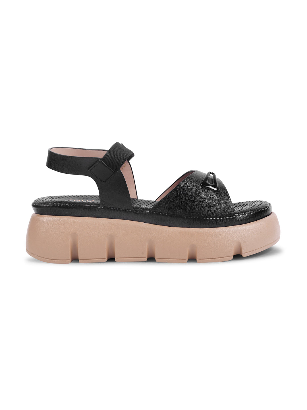 Black Chunky Comfort Sandals