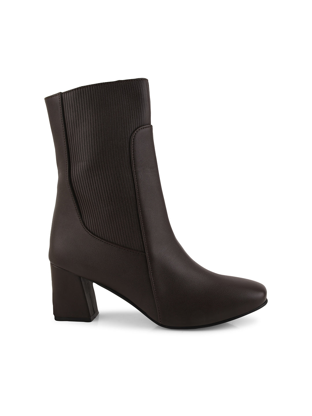 Women Square Toe Mid Top Block Heel Regular Boots