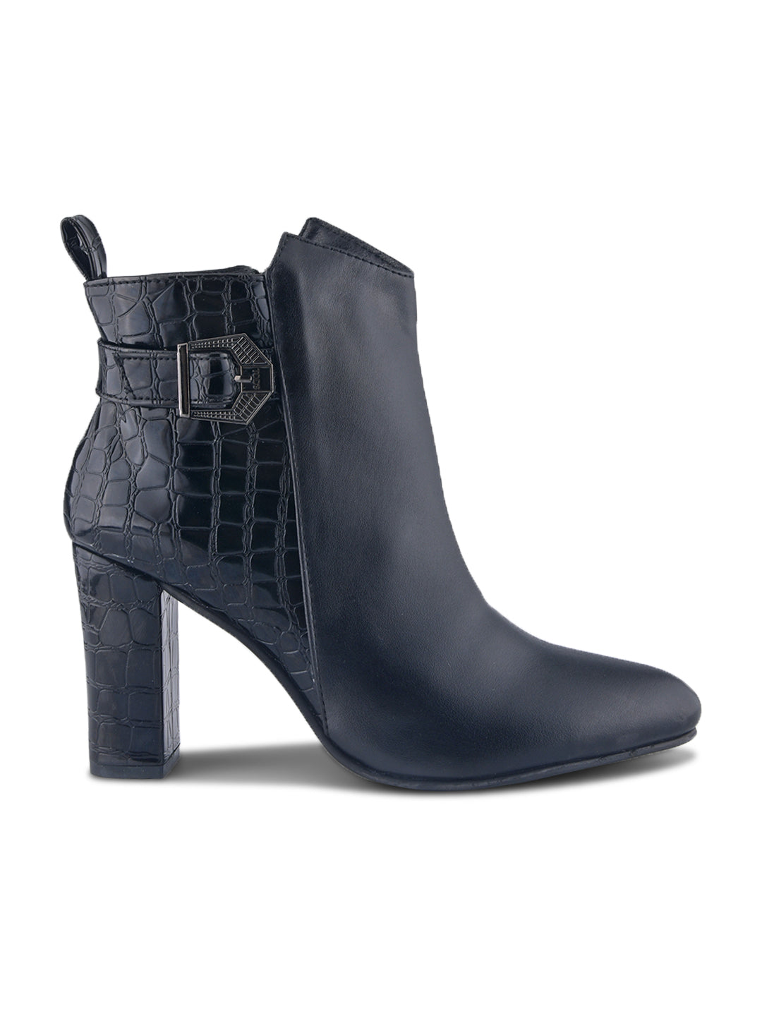 Women Croc-Textured Casual Boots