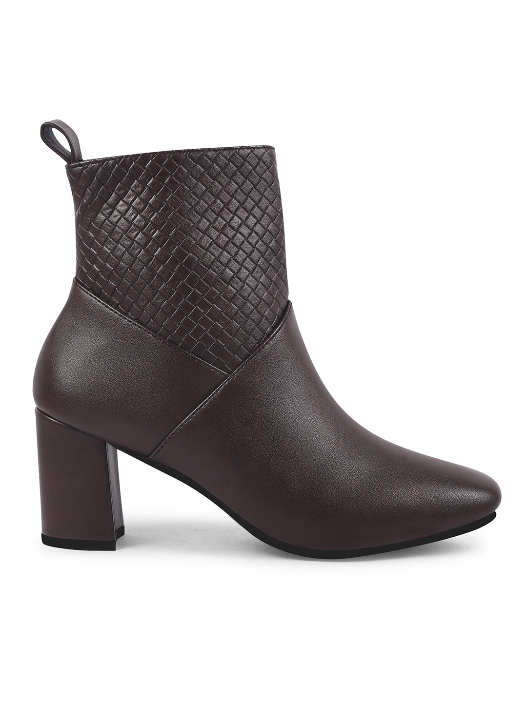 Textured Mid-Length Heel Boots