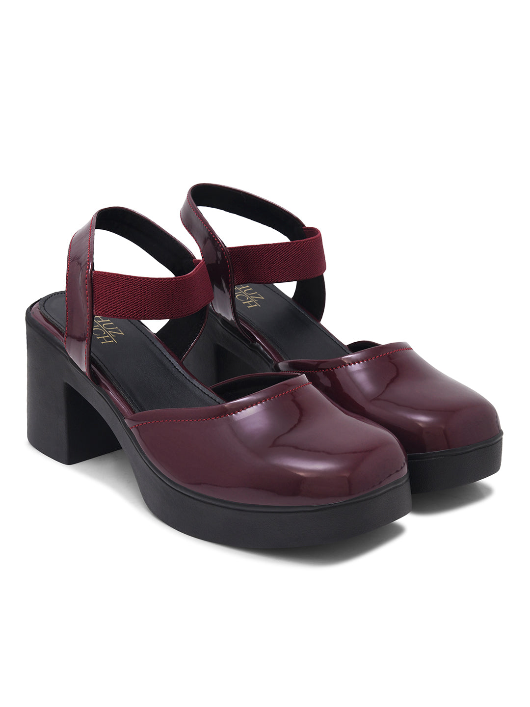 Women Glossy Block Heels