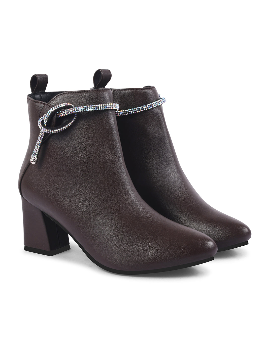 Chain Detail Embellished Boots