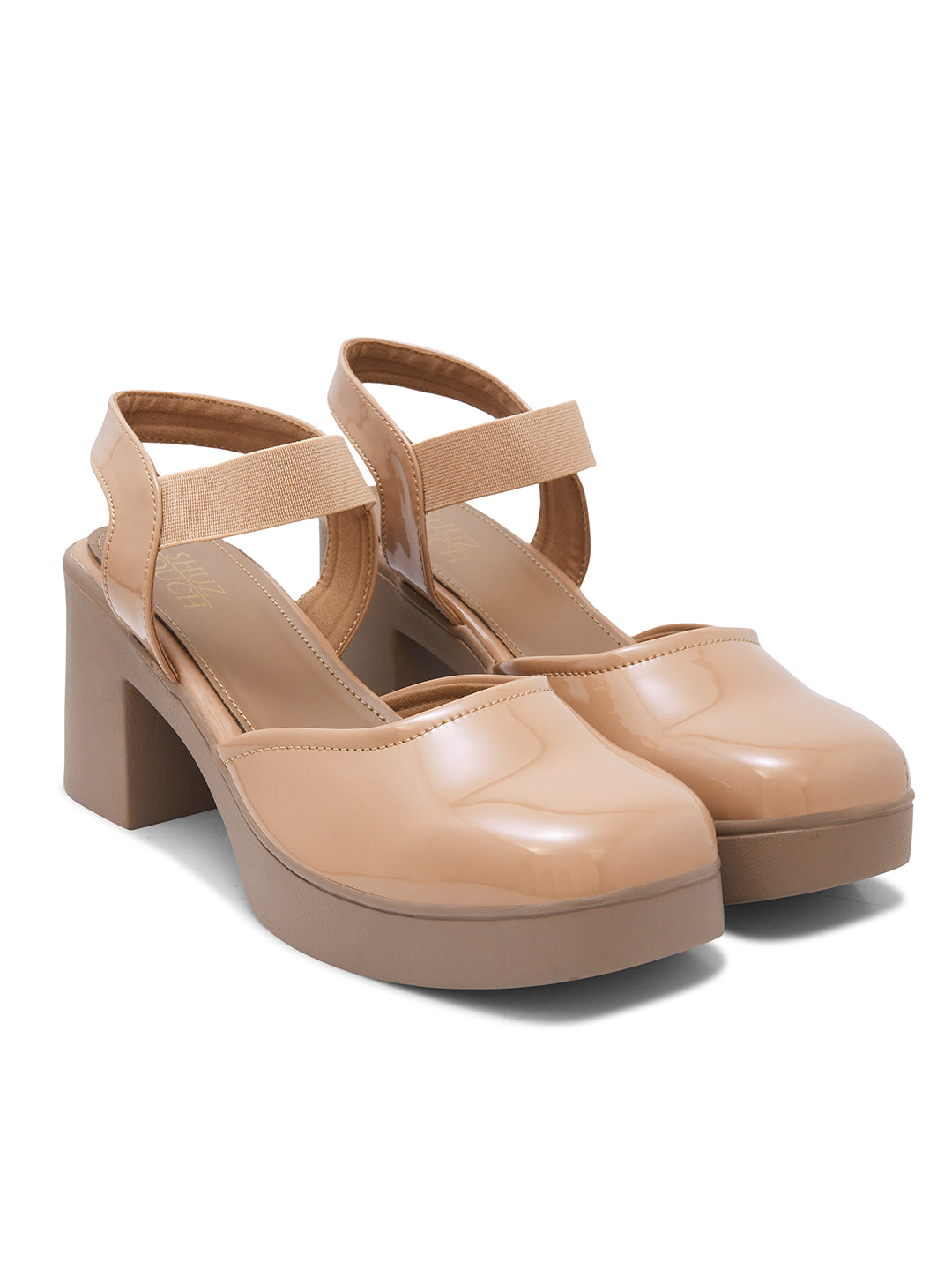 Women Glossy Block Heels