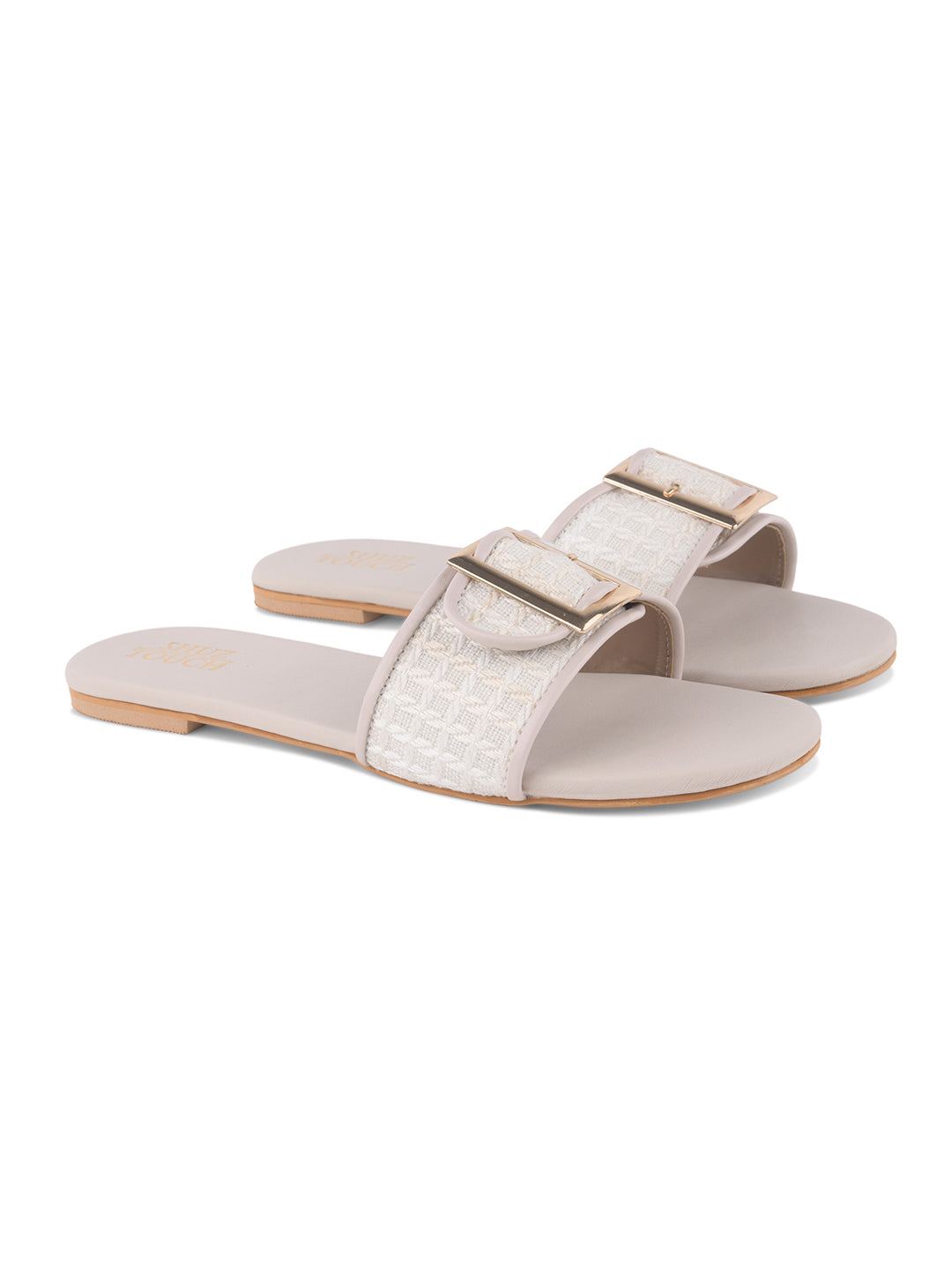 Luxe Weave Open-Toe Flats