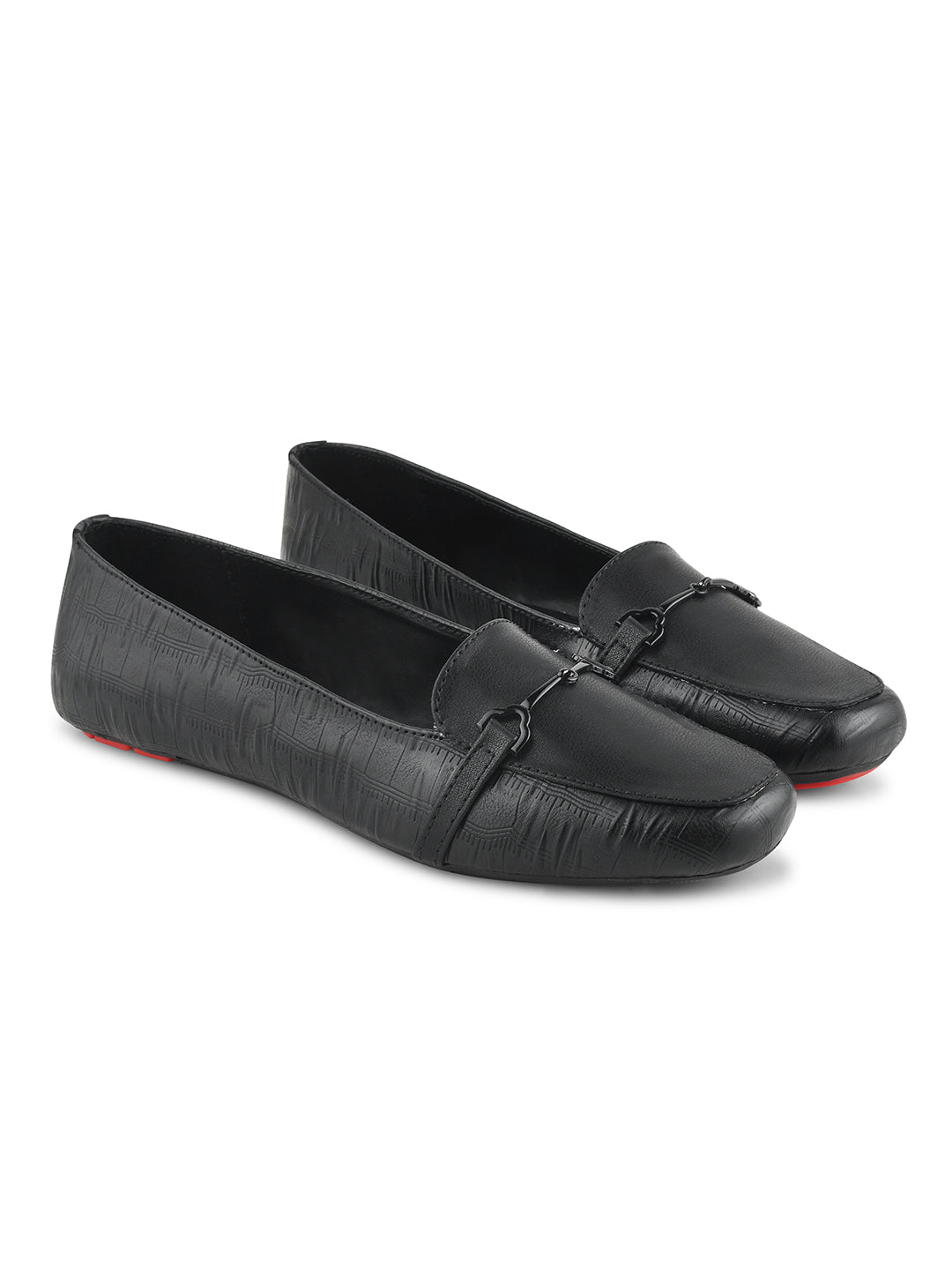 Women Textured Horsebit Loafers