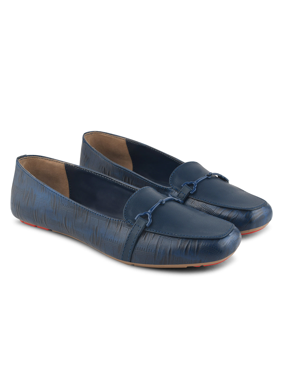 Women Textured Horsebit Loafers