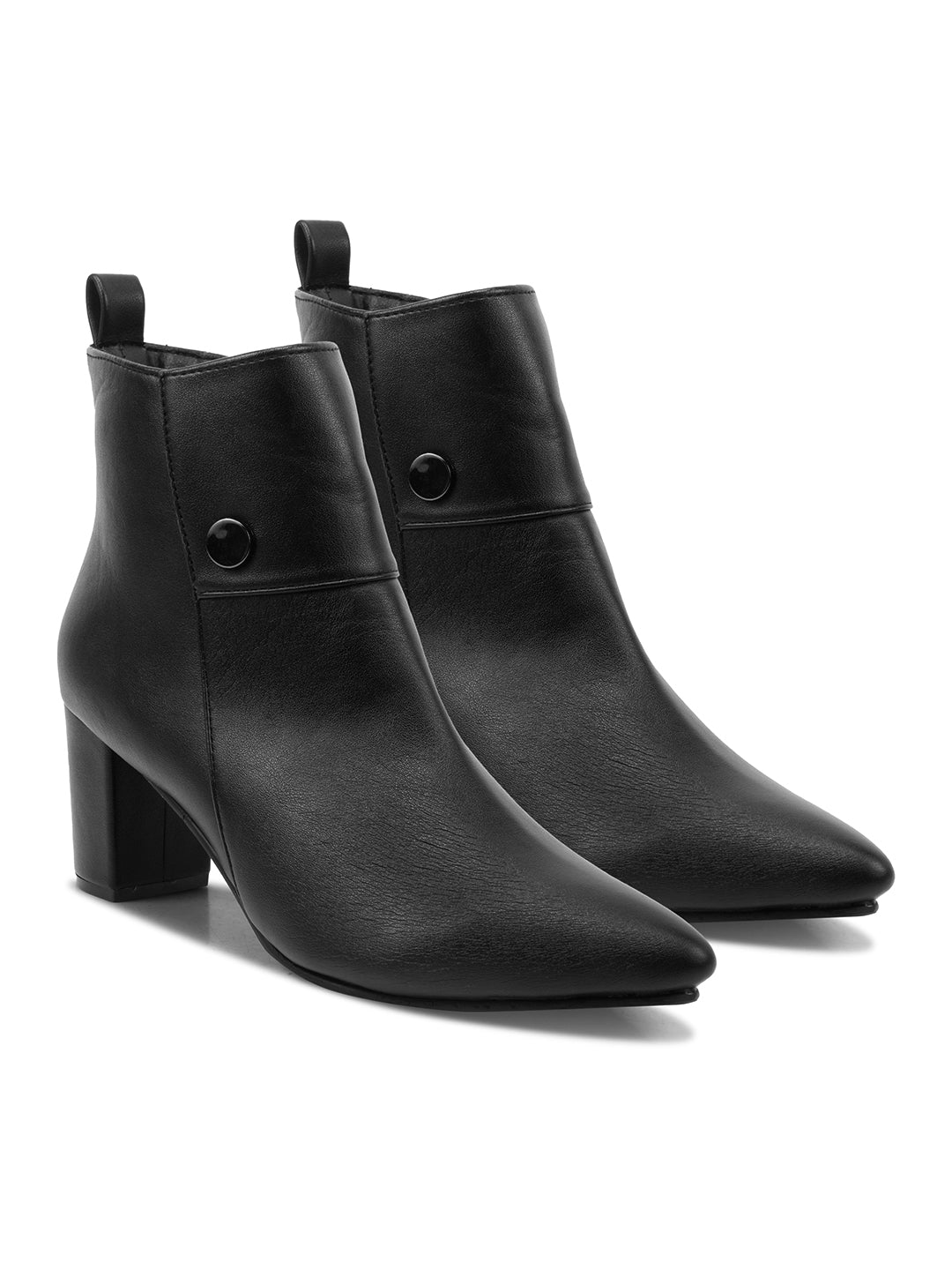 Black Block Heel Casual Boots