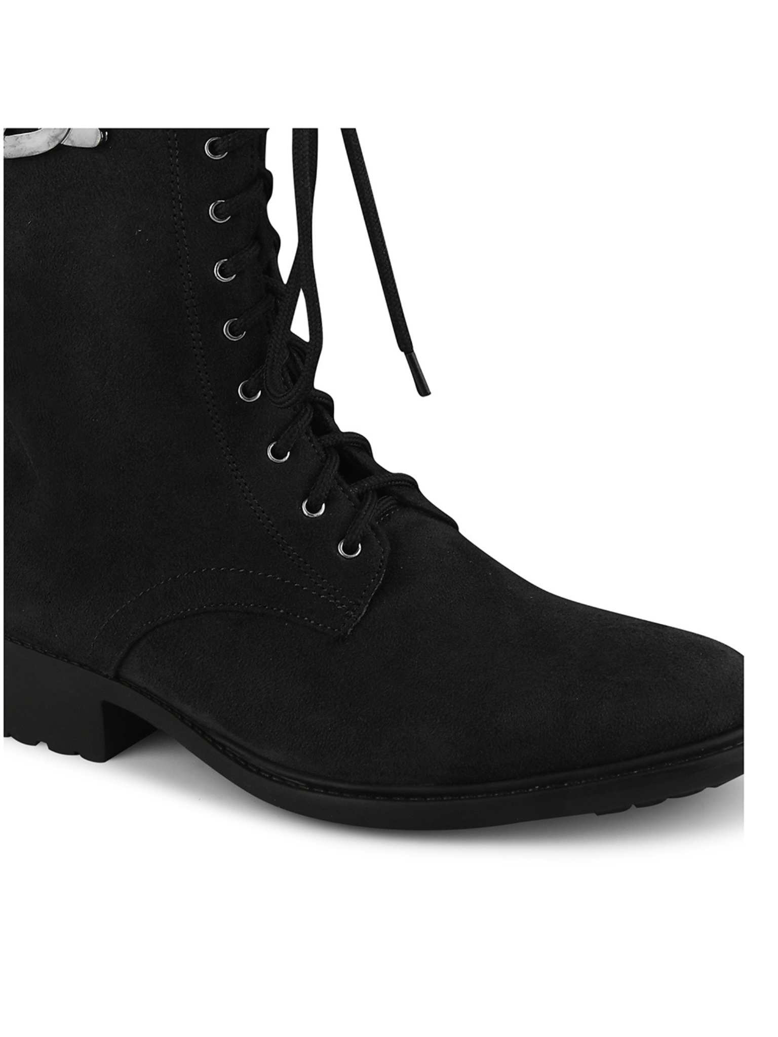 Women High Top Suede Block Heel Regular Boots