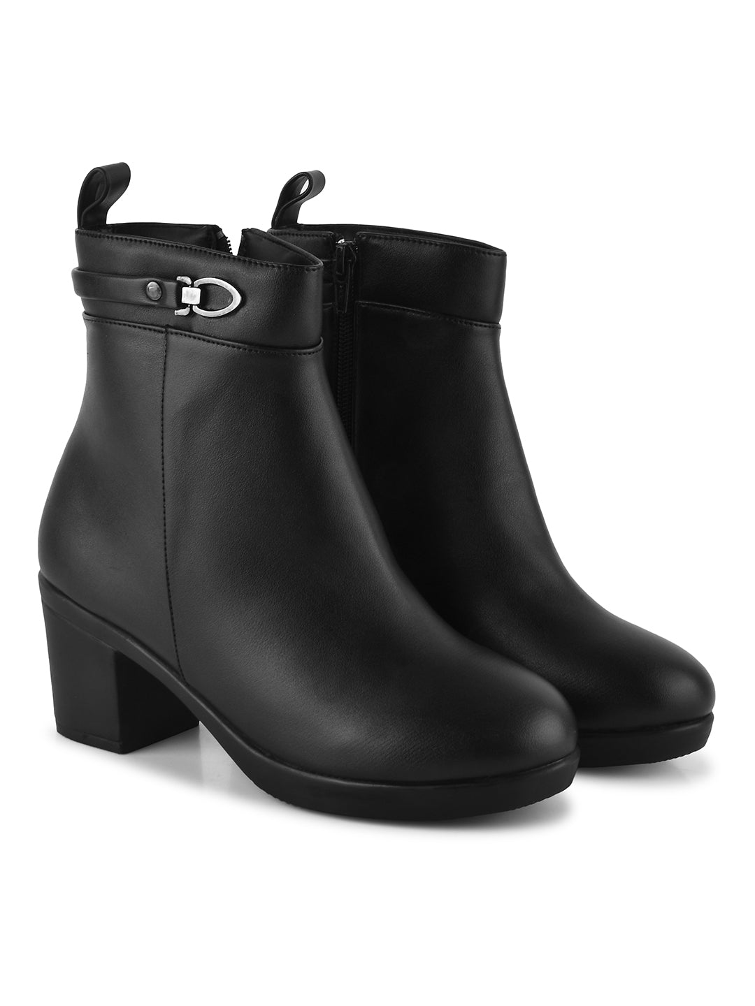 Black Block Heel Ankle Boots