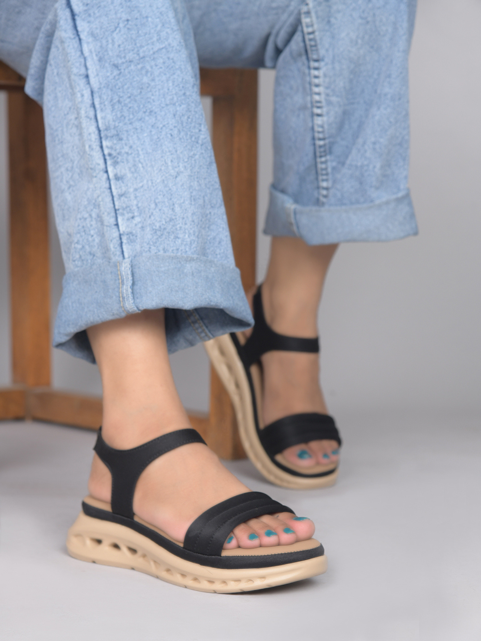 Cloud Cushion Black Comfort Sandals