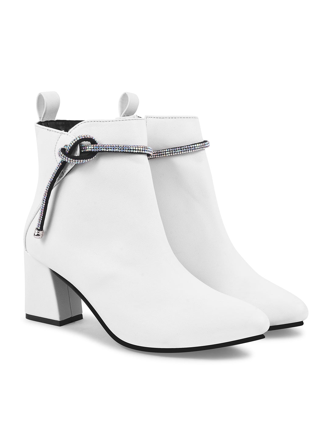 Chain Detail Embellished Boots