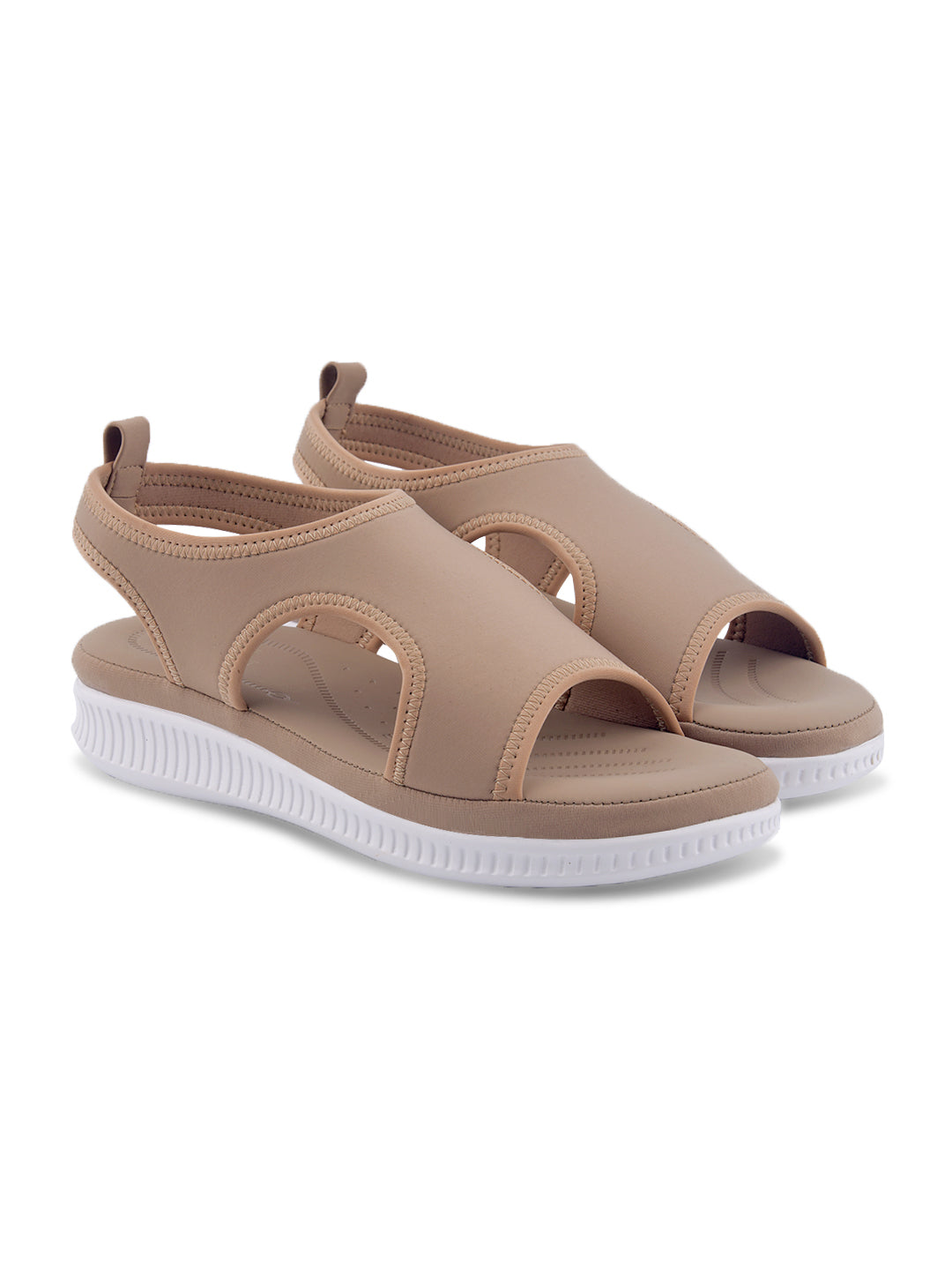 Women Brown Open Toe Flats