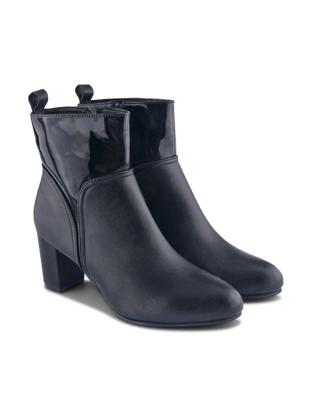 Women Glossy Panel Casual Boots