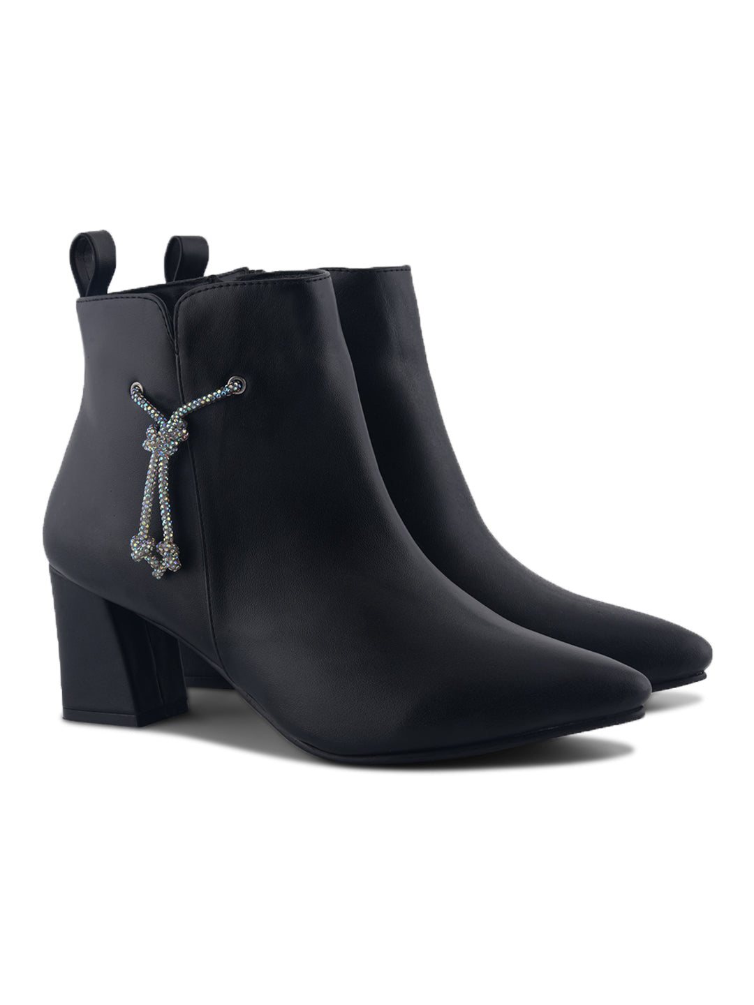 Embellished Block Heel Ankle Boot