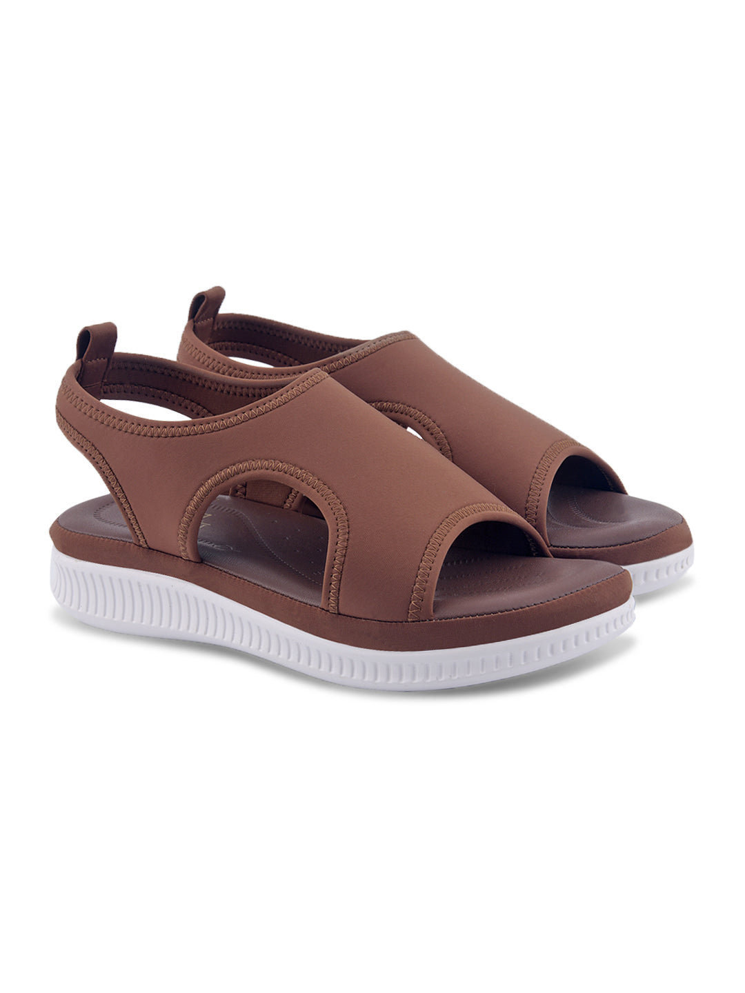 Women Brown Open Toe Flats