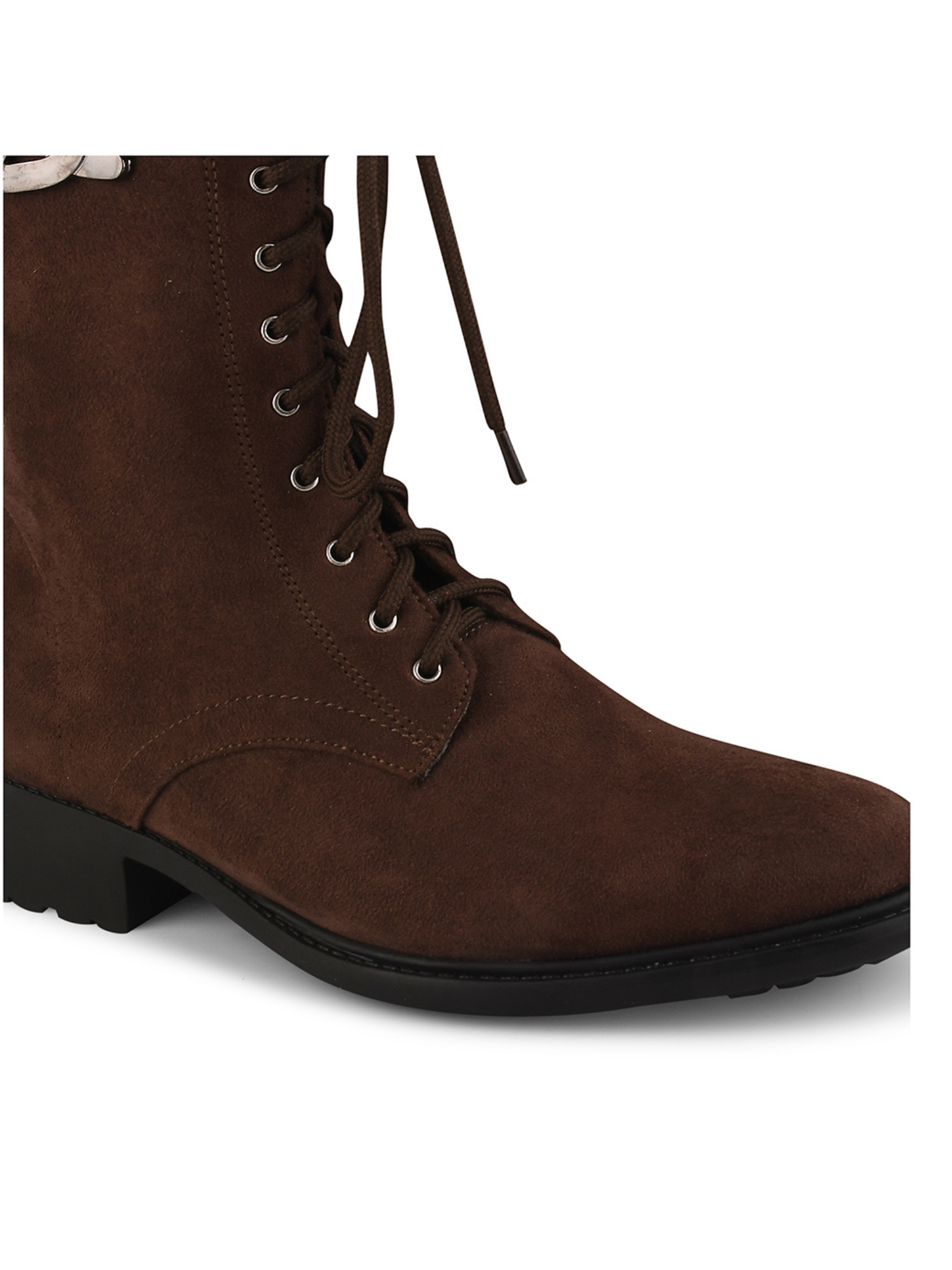 Women High Top Suede Block Heel Regular Boots